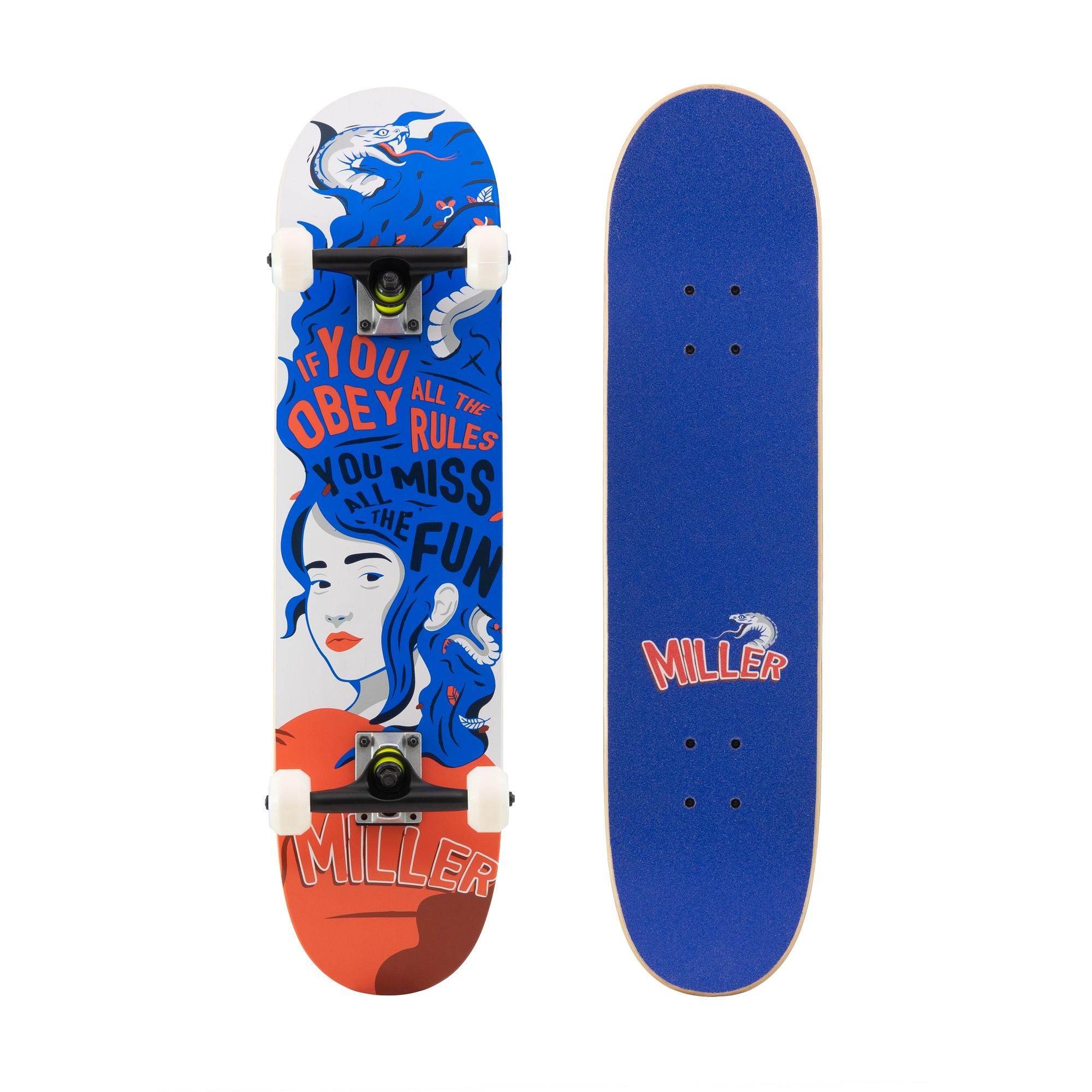 Skateboard Completo Miller Fun Arce 31,5"x8" Abec7 Ruedas Creek Shr 53mm - azul - 