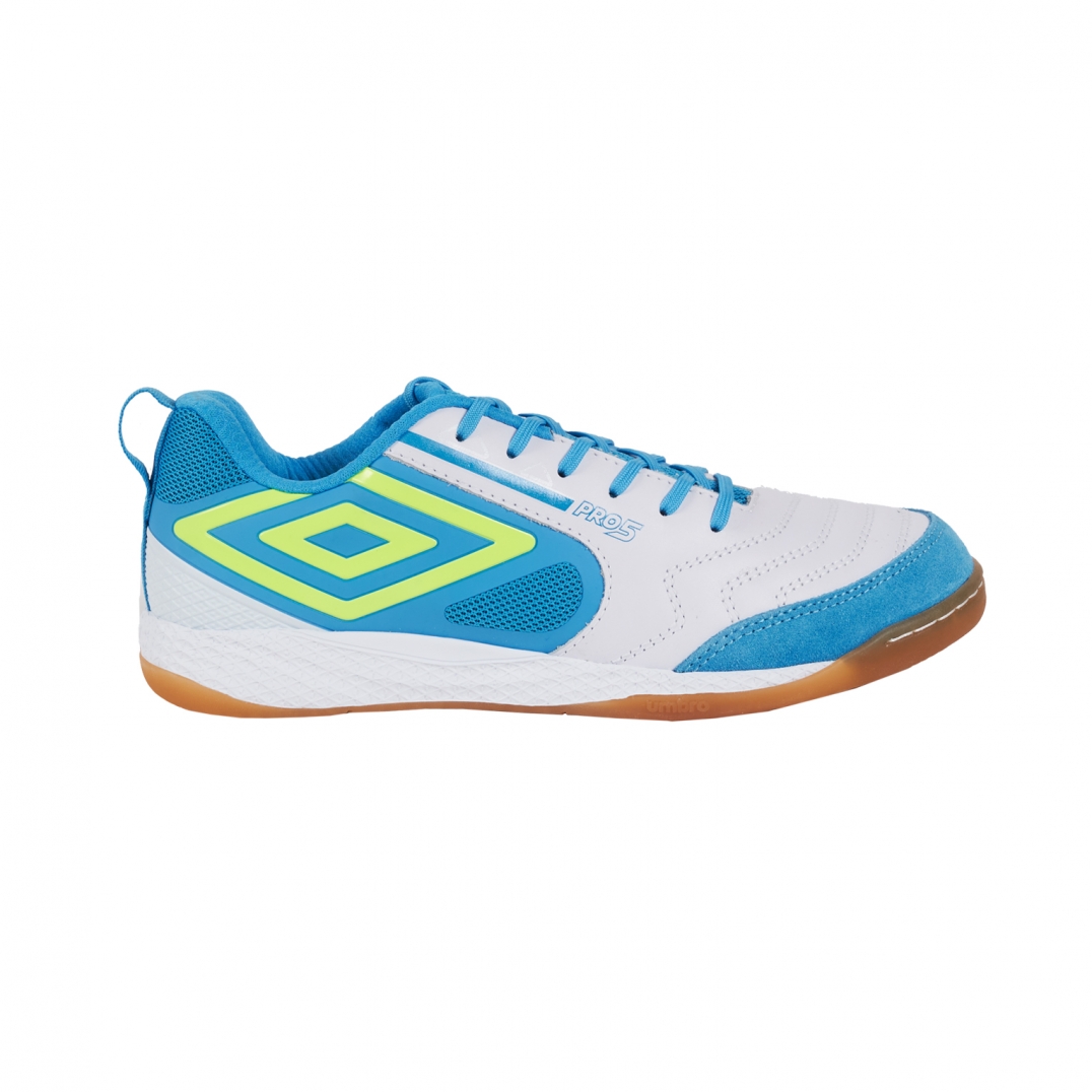 Chuteira De Futsal Umbro Pro 5 Bump. - blanco-azul-claro - 