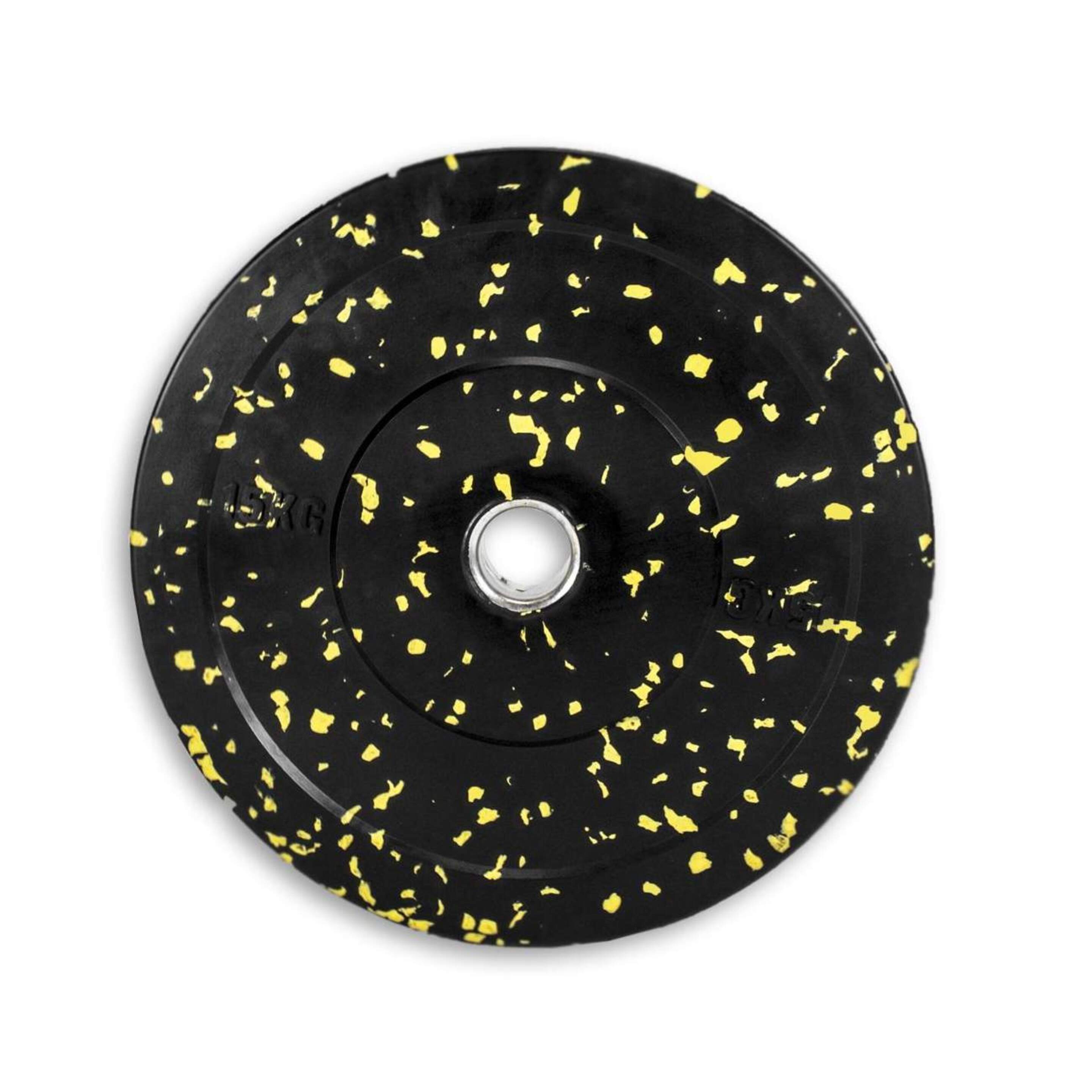 Disco Bumper Goma Halterofilia (15 Kg) - negro-amarillo - 