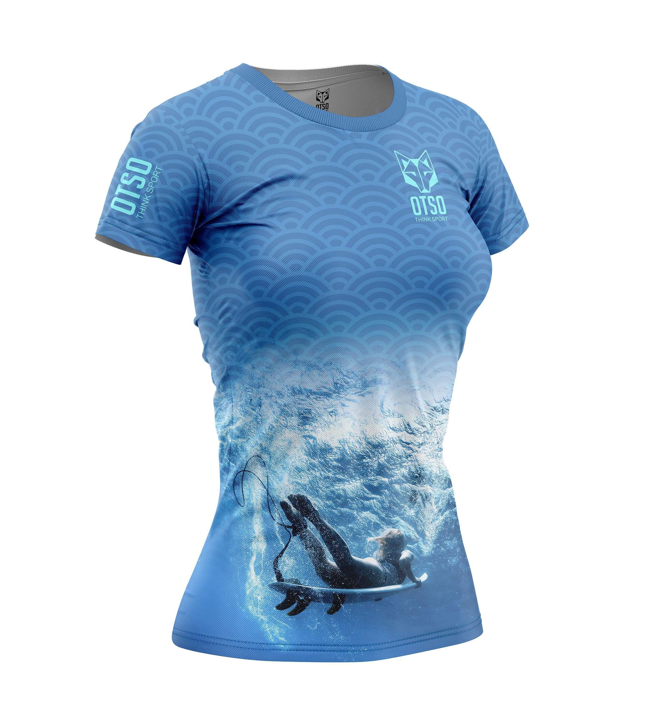 T-shirt De Surf Mulher M/short Otso - azul - 