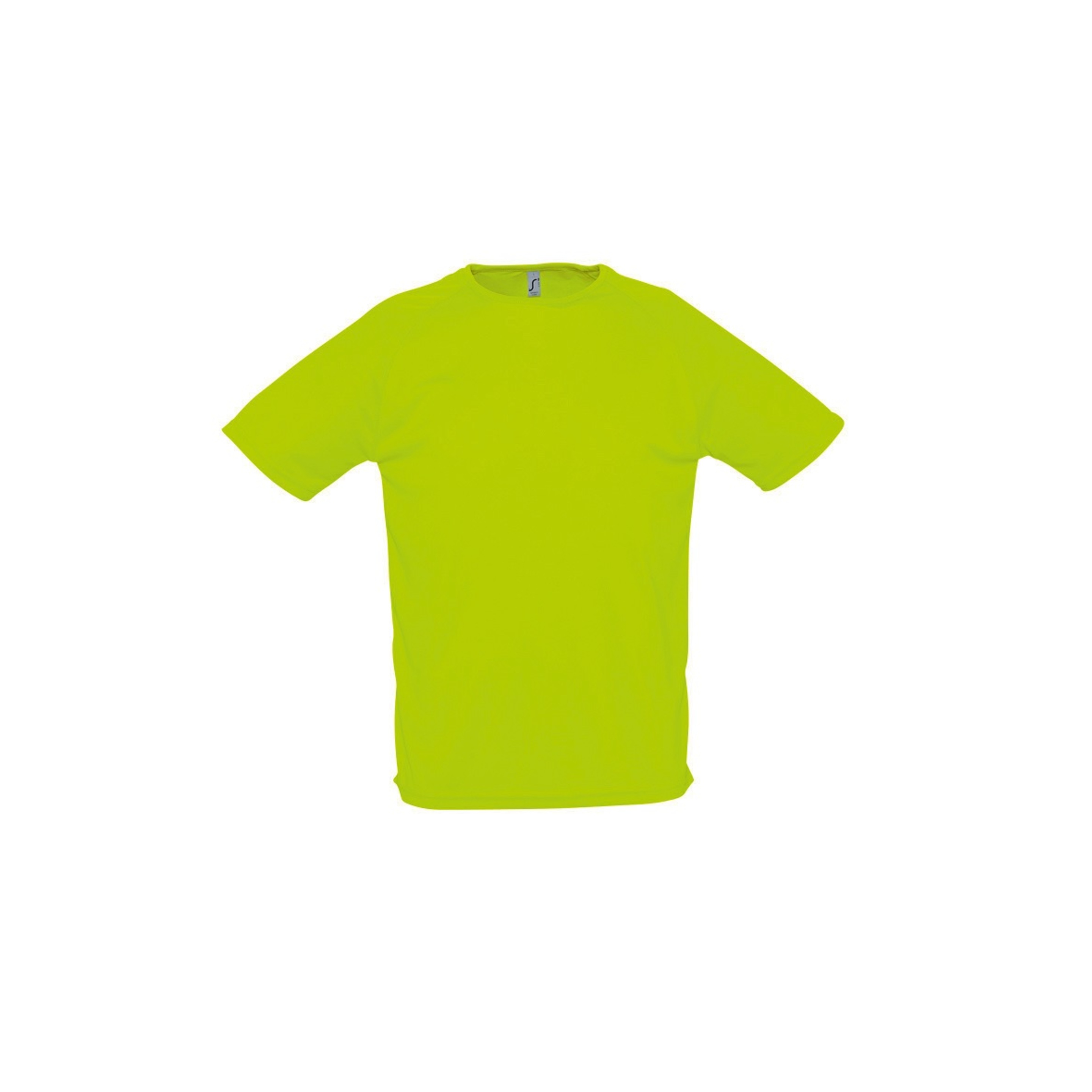 Camiseta Sporty Unisex Homens Raglan Sleeve - verde-fluor - 