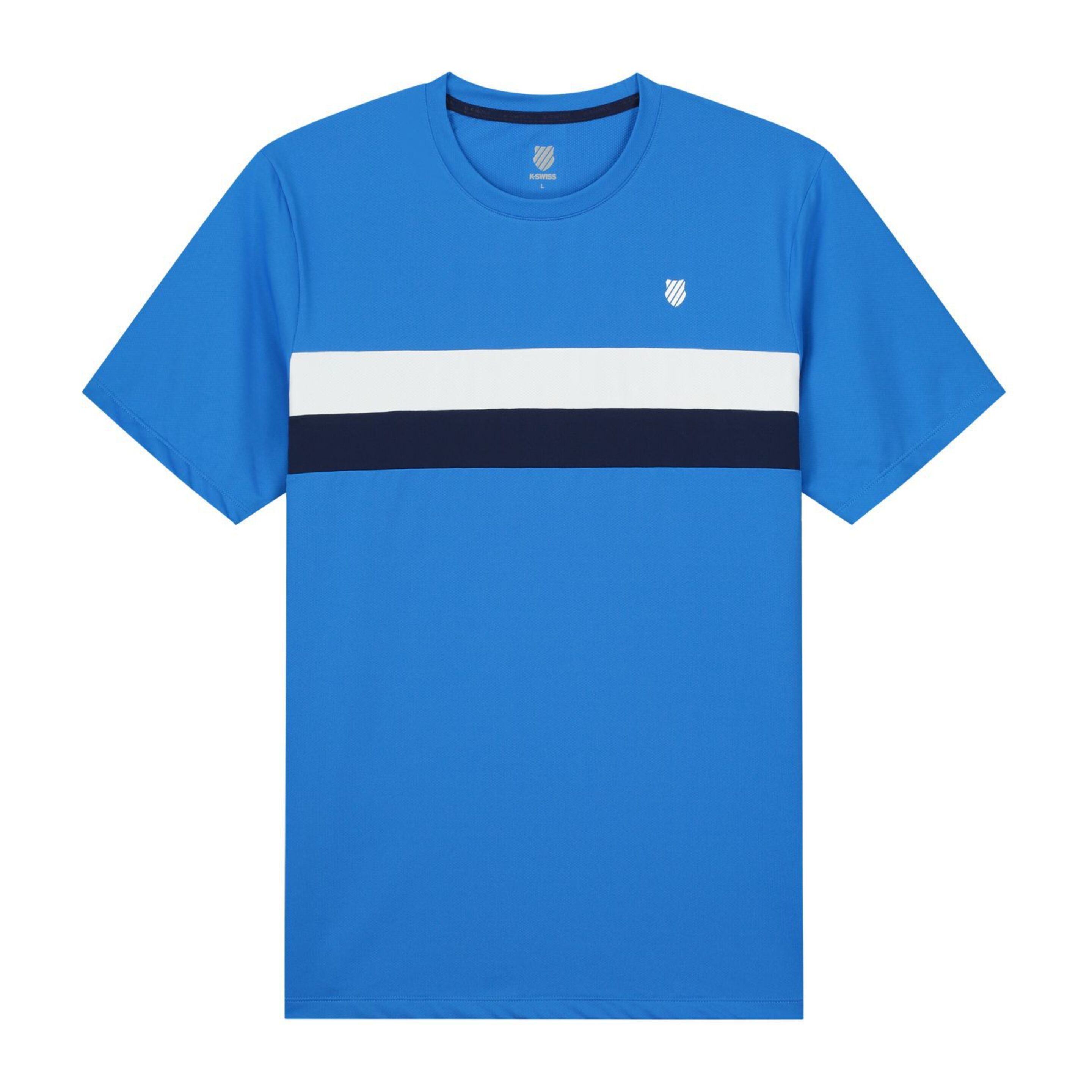 Camiseta De Tênis/pádel K-swiss Core Team Stripe Crew - Azul | Sport Zone MKP