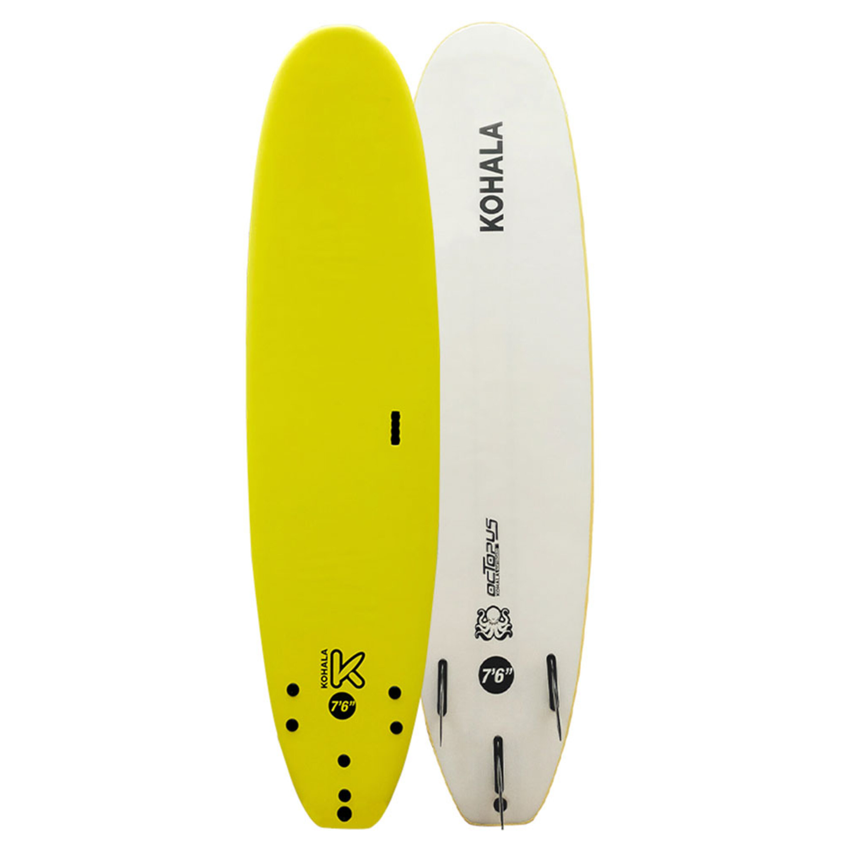 Prancha Rígida De Surf Octopus 7¨6"' - Softboard Amarela Kohala - blanco-amarillo - 