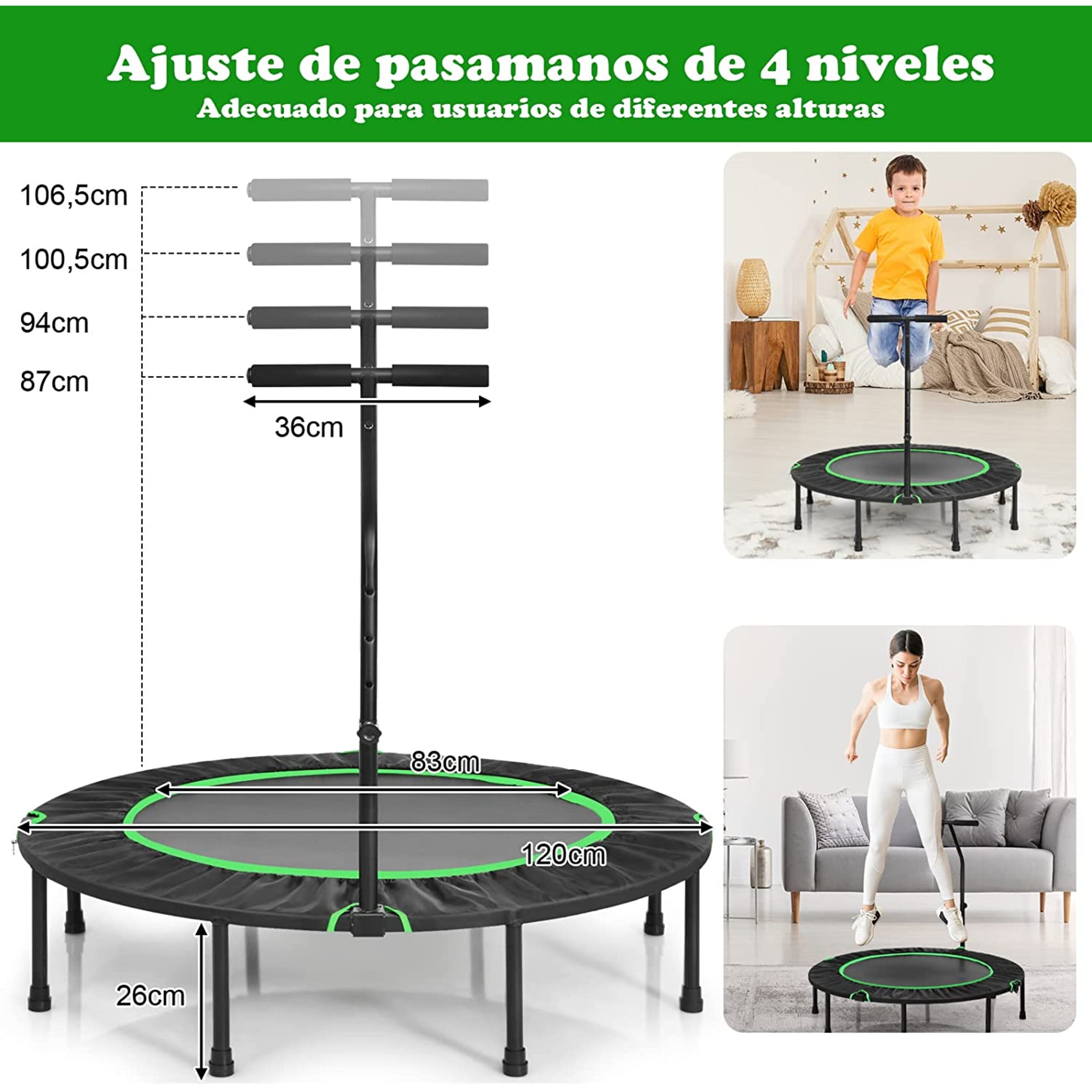 Mini Trampolín De 120 Cm Costway