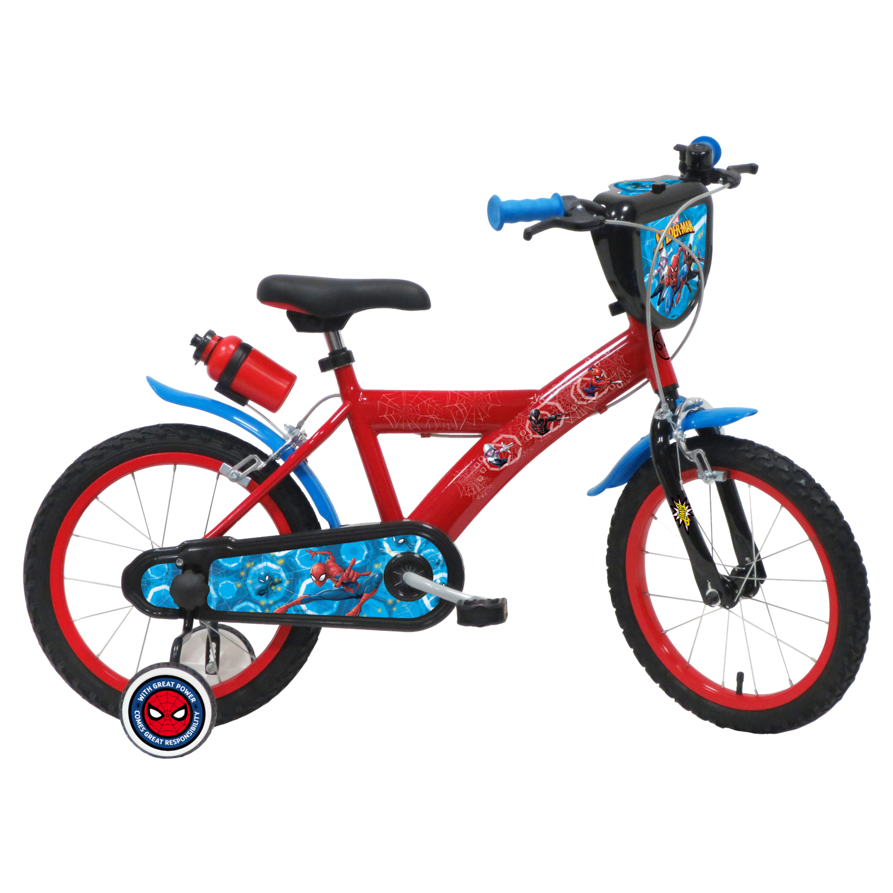 Bicicleta De Menino 16 Polegadas Spider-man 5-7 Anos - rojo - 