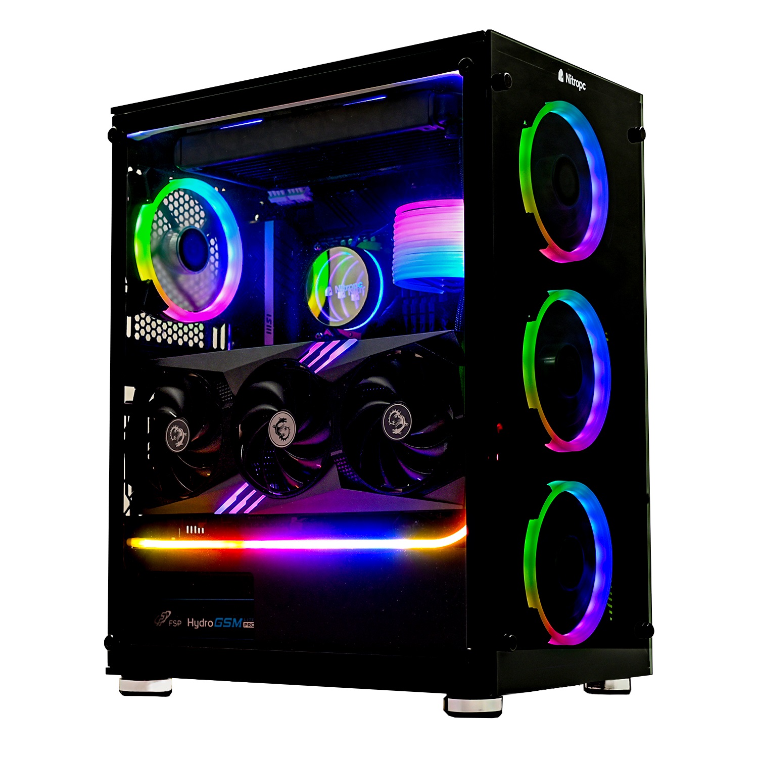 Pc Gaming Nitropc Élite Bronze Plus  Intel I9-10900k, Rtx 3070, 32g Ram, 1t M2, 2t Hdd  W10, Wi-fi