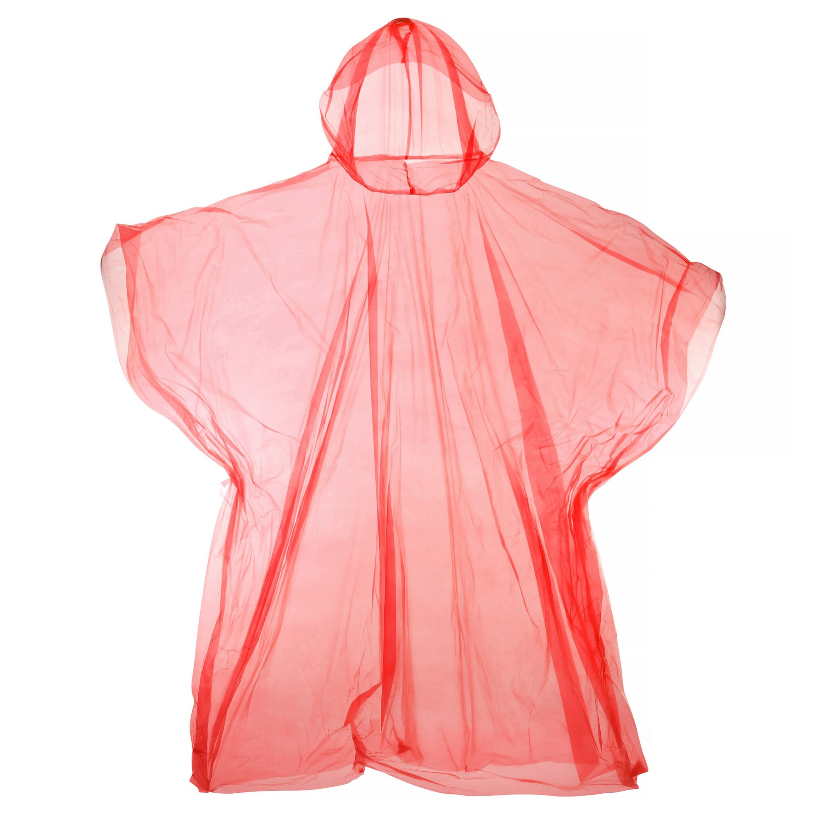 Poncho Reutilizable De Plástico Con Capucha Universal Textiles (Rojo)