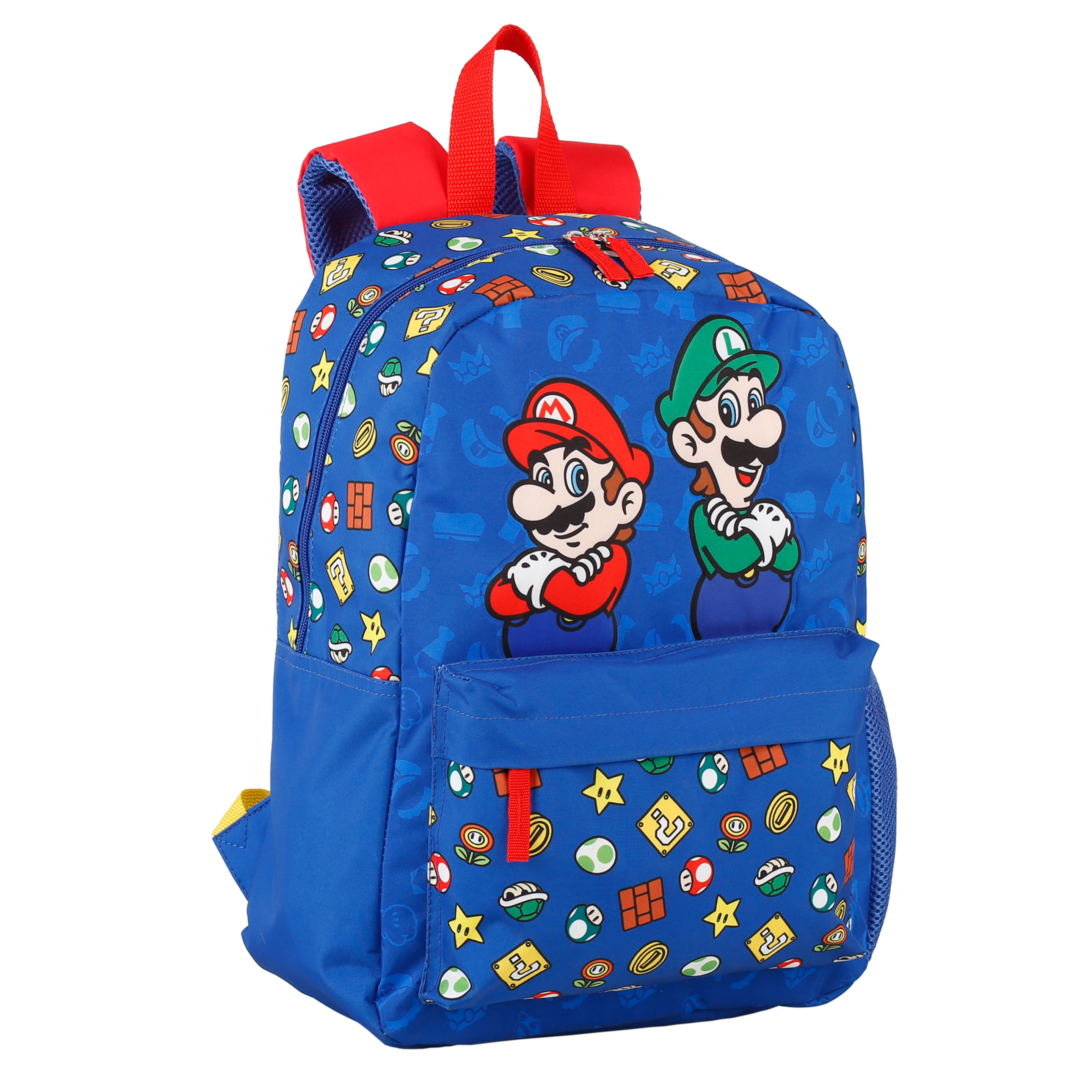 Mochila Escolar Supermario Mario Y Luigi Americana - azul - 