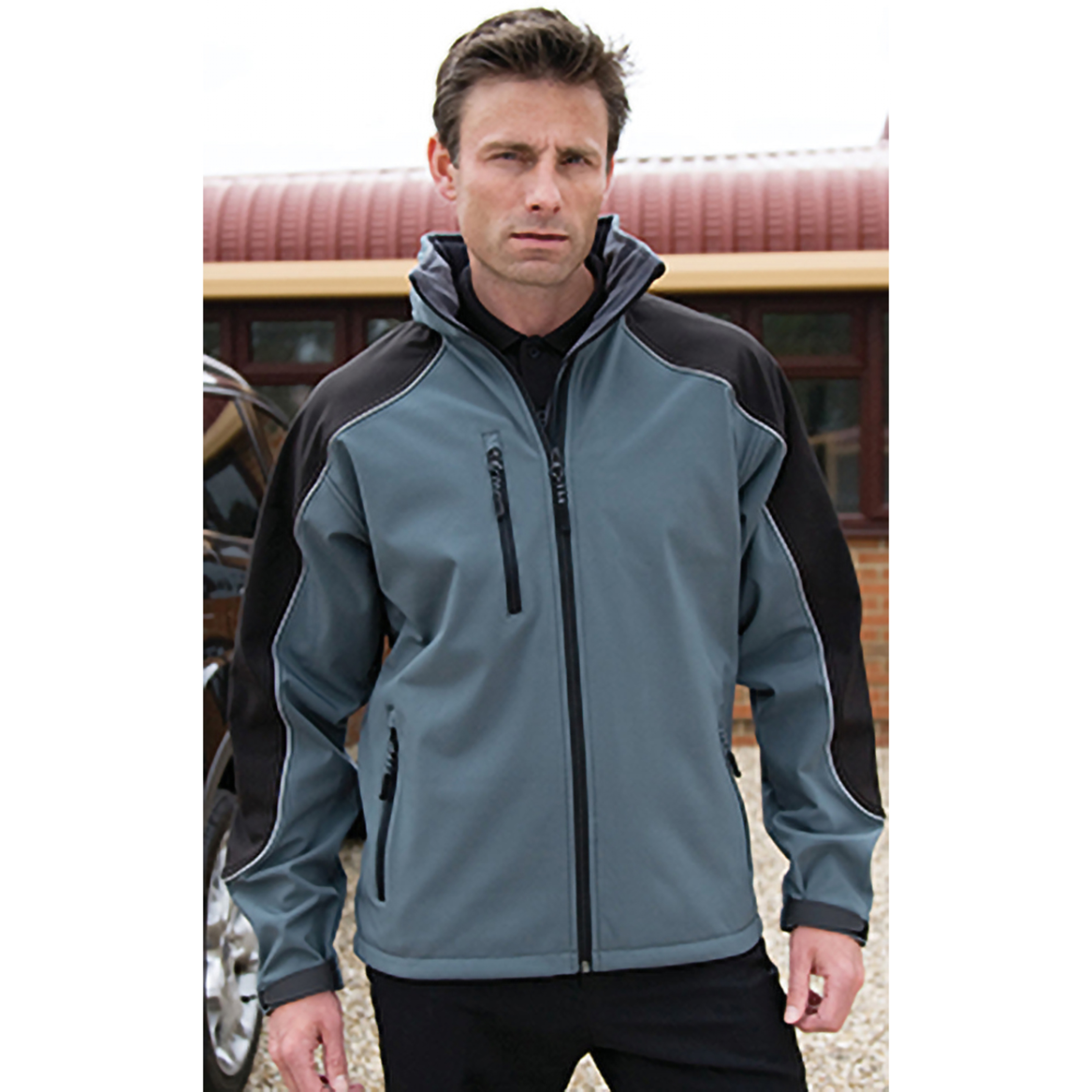 Chaqueta Softshell Con Capucha Transpirable E Impermeable Modelo Ice Fell Result - Gris  MKP