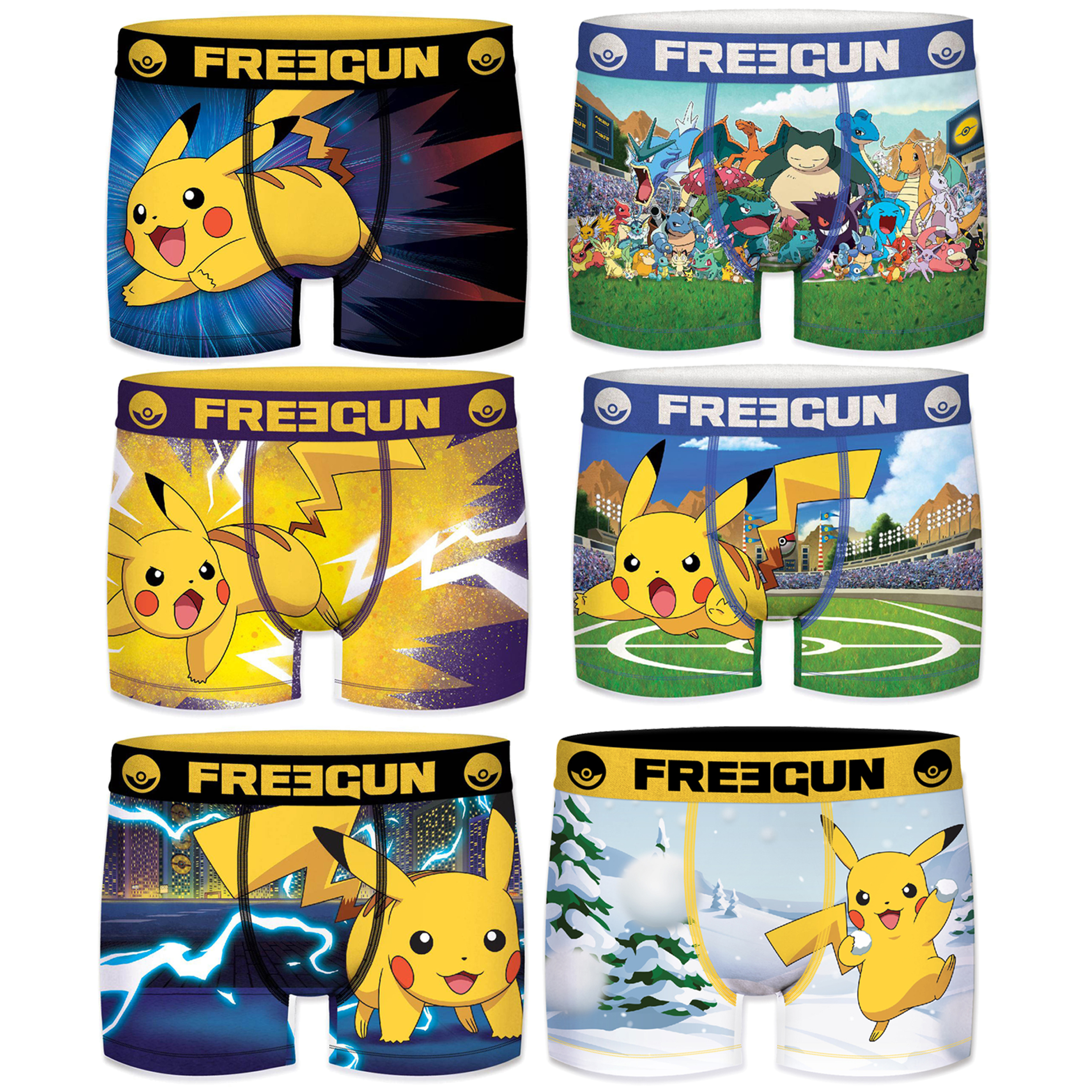 Pack 6 Calzoncillos Freegun Pokemon