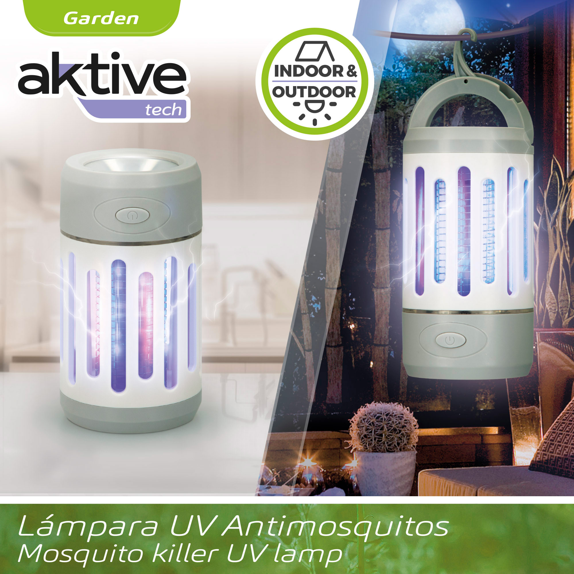 Lámpara Mata Mosquitos Uv Con Linterna Led Aktive  MKP