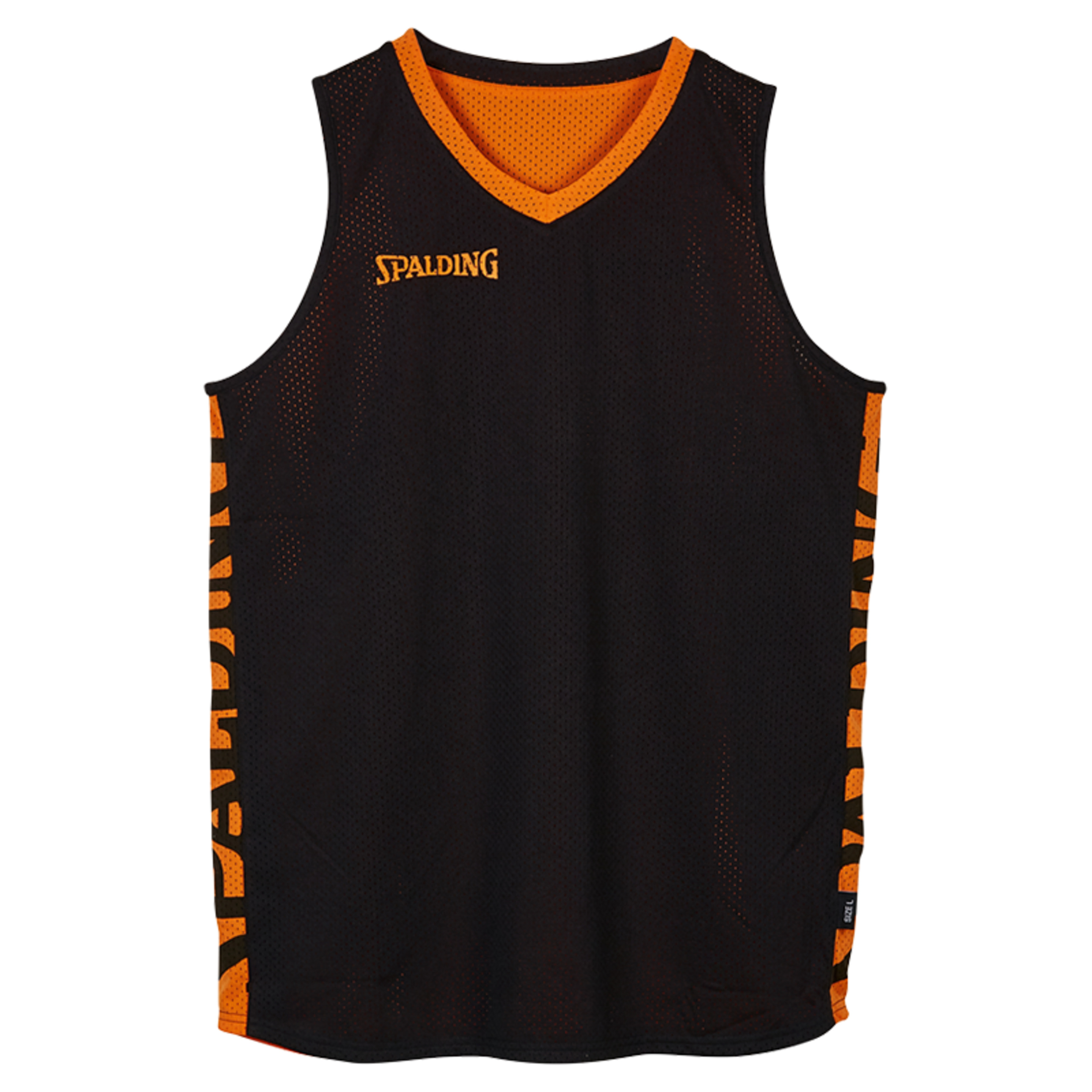 Essential Reversible Shirt Black Spalding - negro-naranja - 