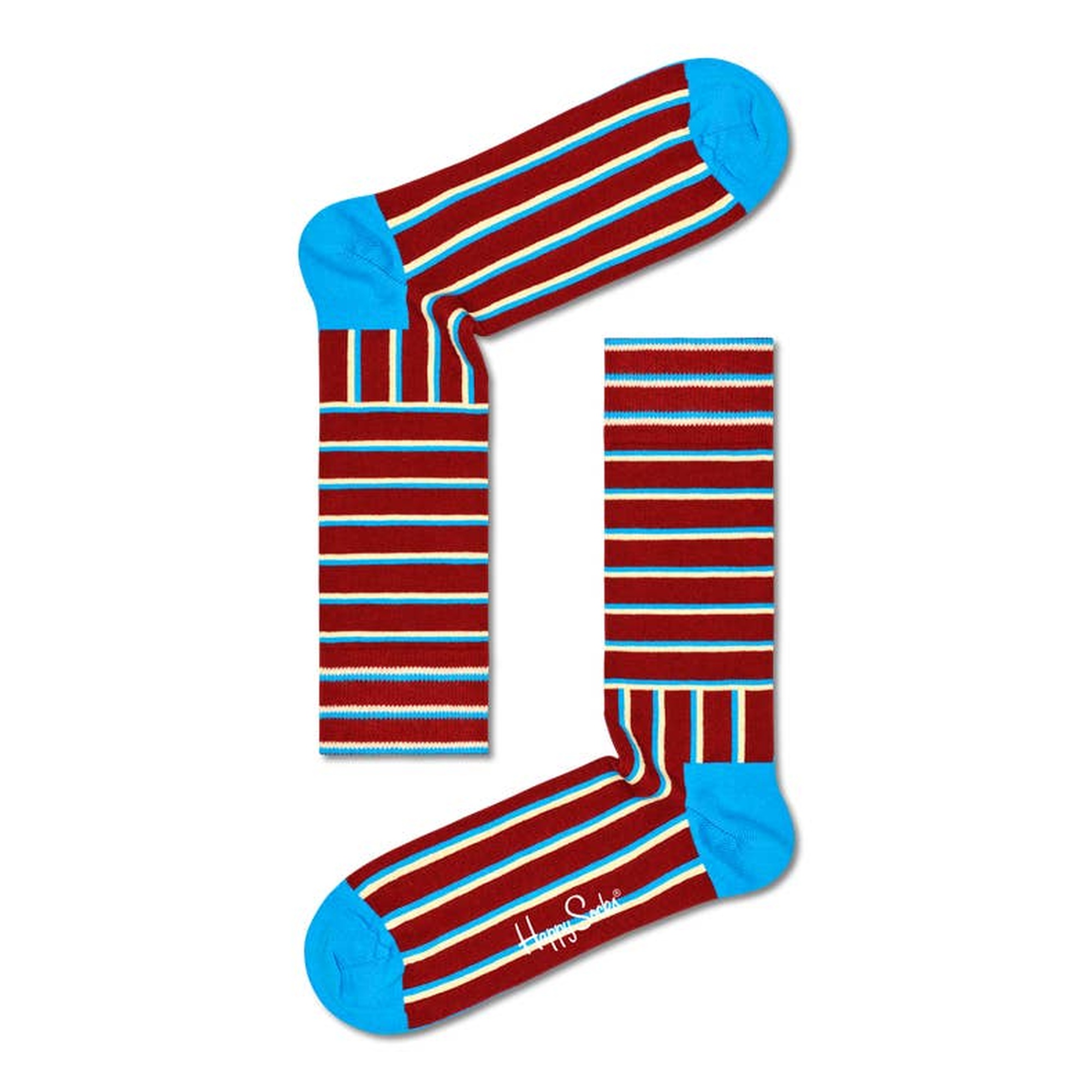 Par De Calcetines Happy Socks Blocked Stripe - rojo - 
