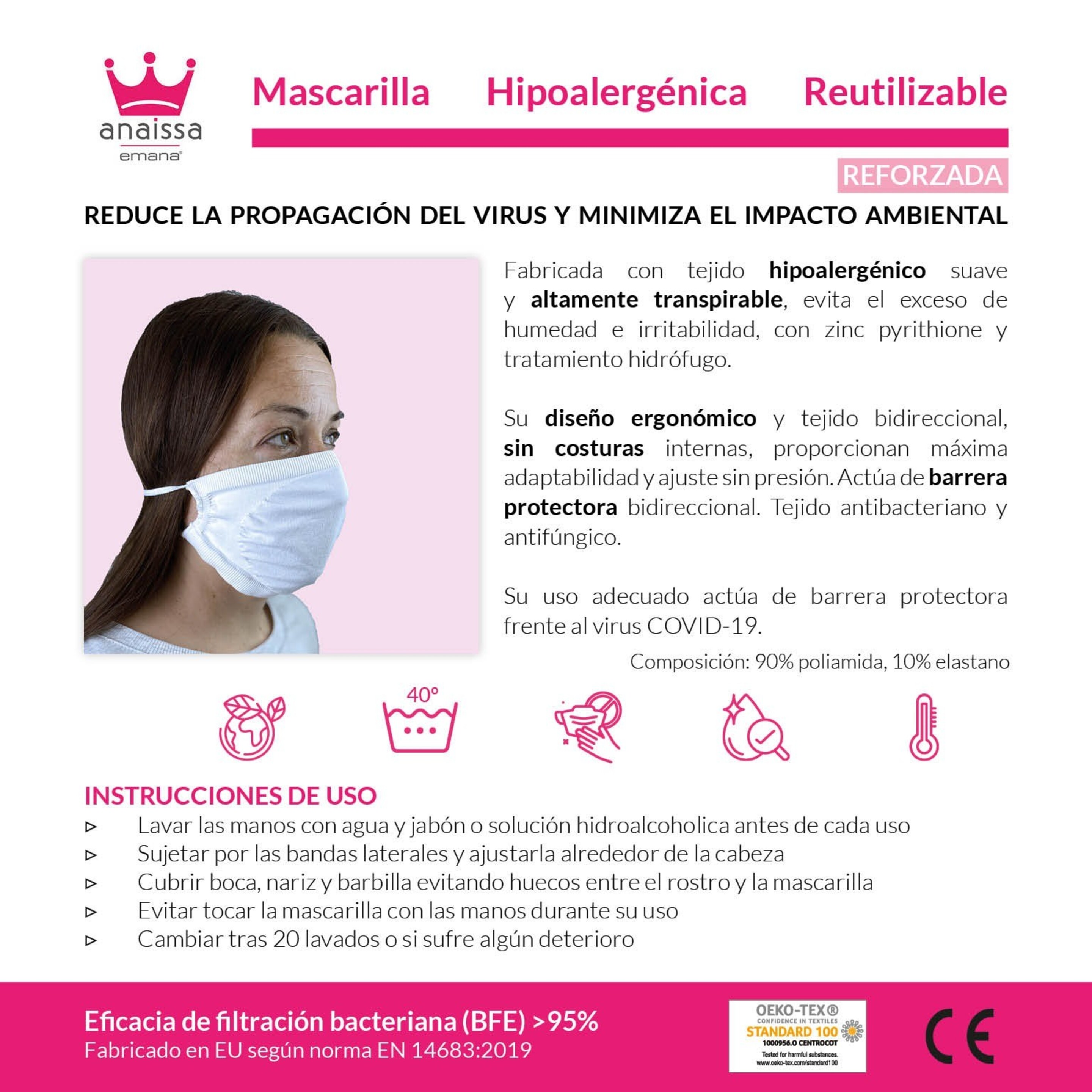 Mascarilla Protectora Filtrante Reutilizable , 15 Lavados, Mask
