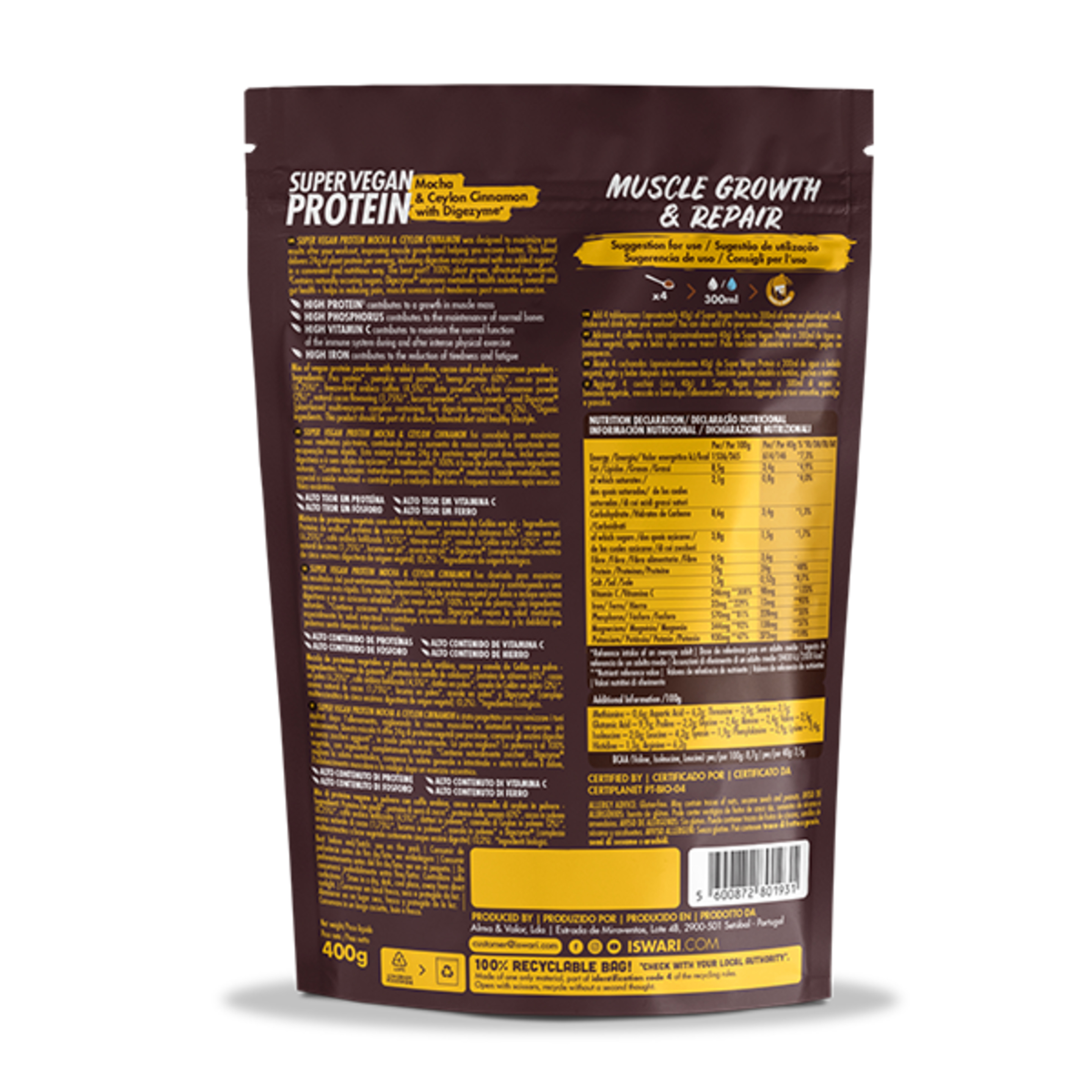 Super Vegan Protein Canela