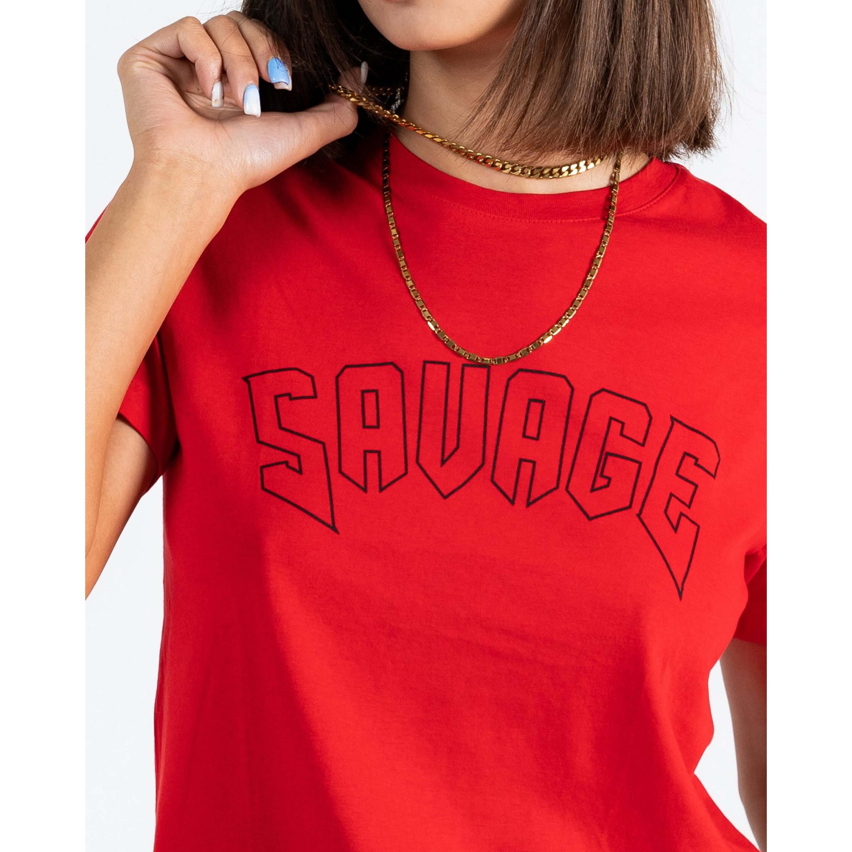 T-shirt Crew Logo Grande Savage - Vermelho - T- Shirt Unissex | Sport Zone MKP