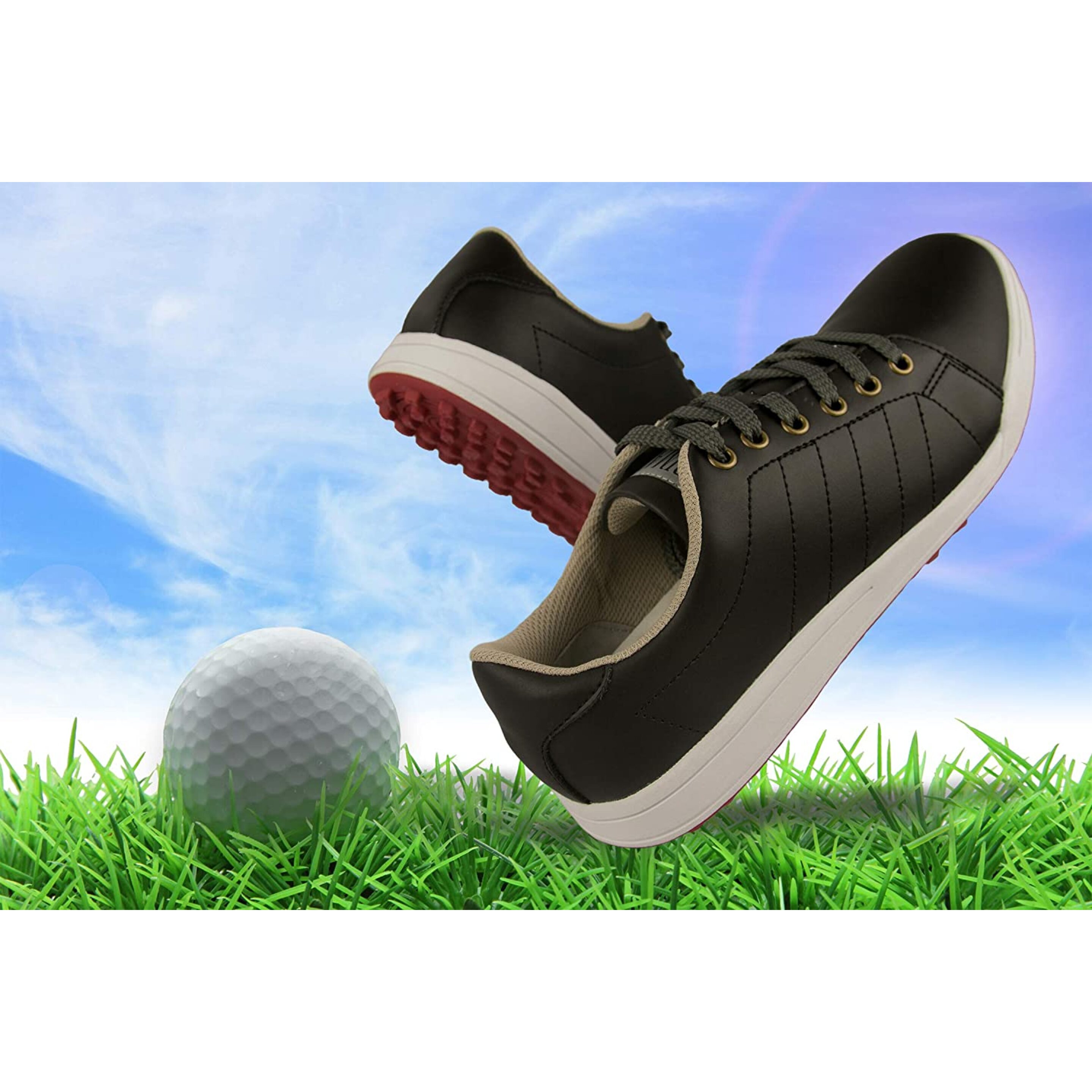 Zerimar Zapatos De Golf Hombre |zapatos Golf Piel | Zapatos Hombre Deportivos | Zapatillas De Golf - negro  MKP
