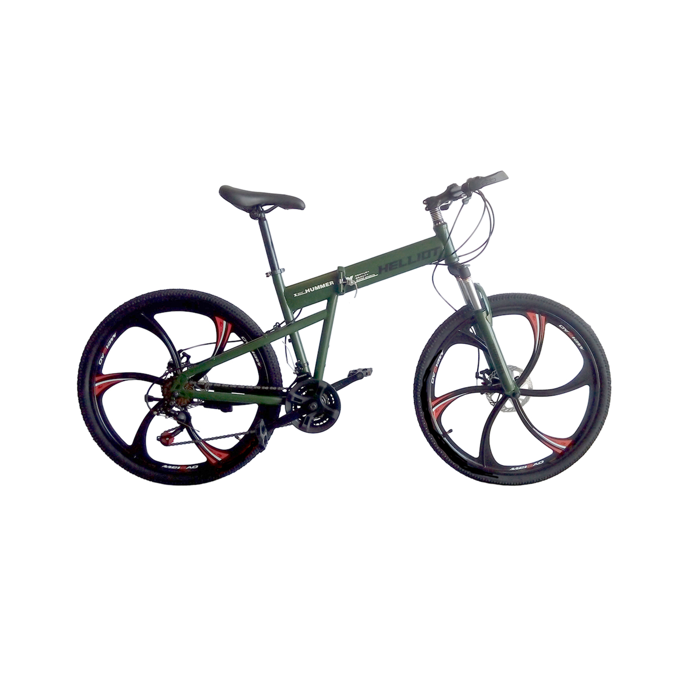 Helliot Hummer 02 Bicicleta De Montanha Dobrável (Matte Green)