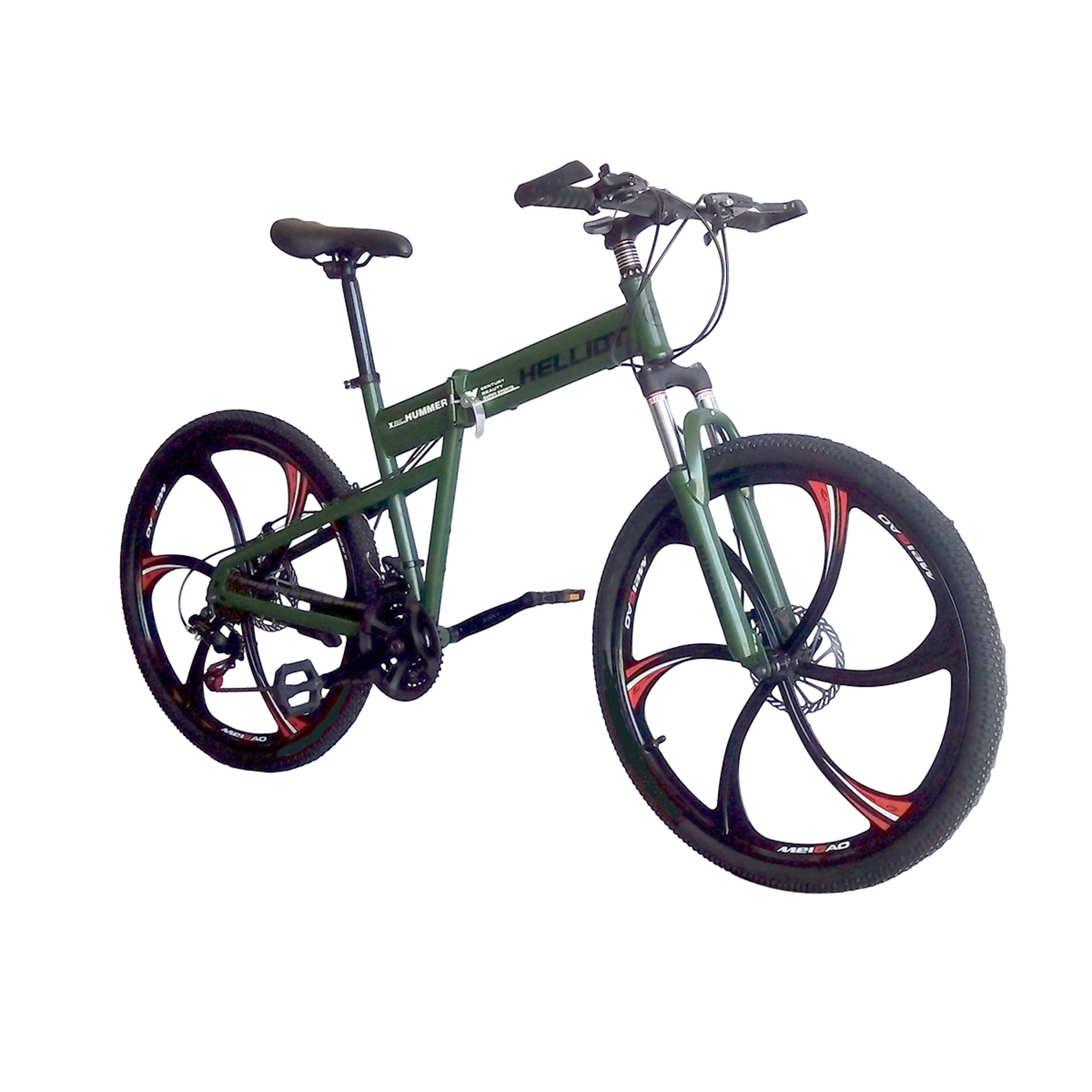 Helliot Hummer 02 Bicicleta De Montanha Dobrável (Matte Green)