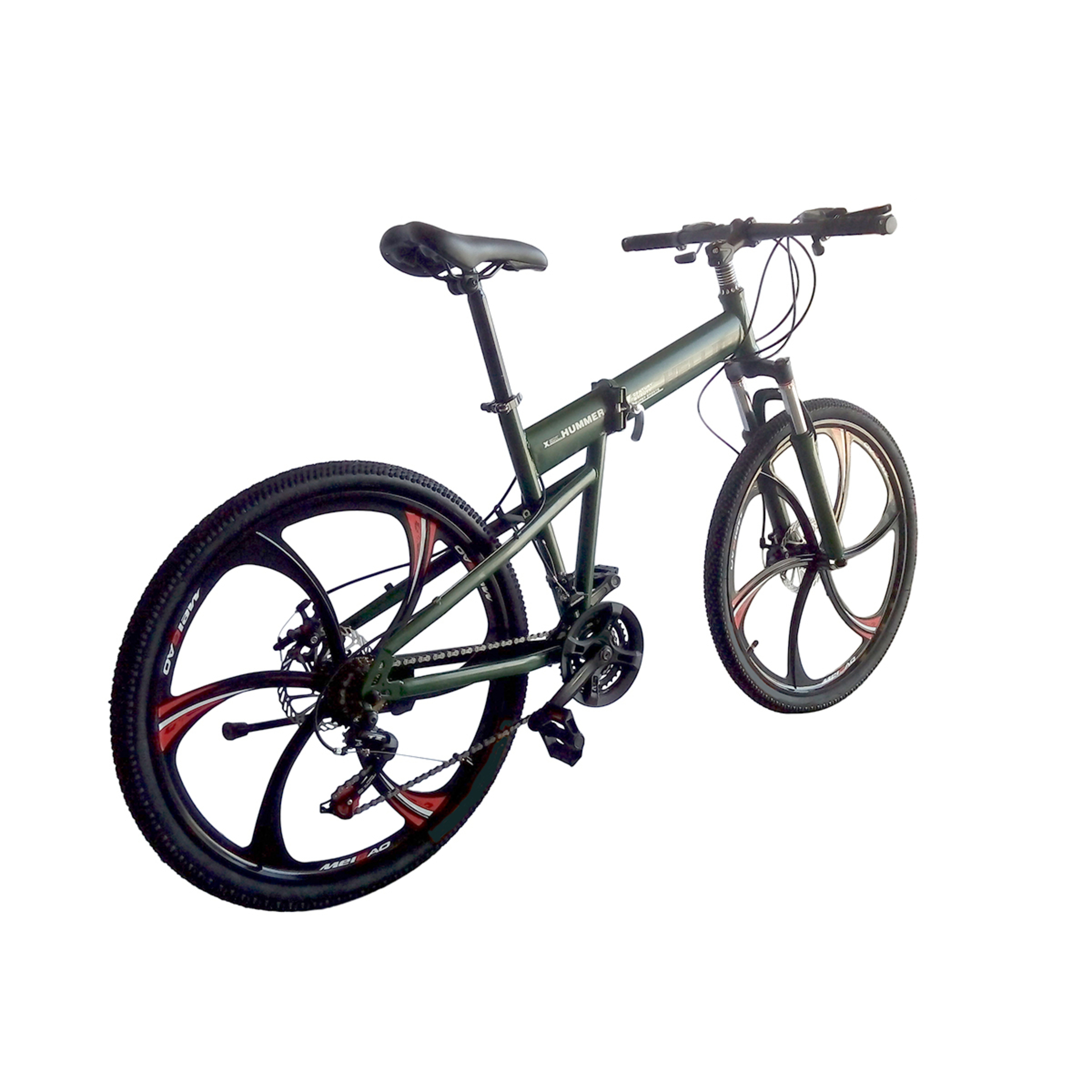 Helliot Hummer 02 Bicicleta De Montanha Dobrável (Matte Green)