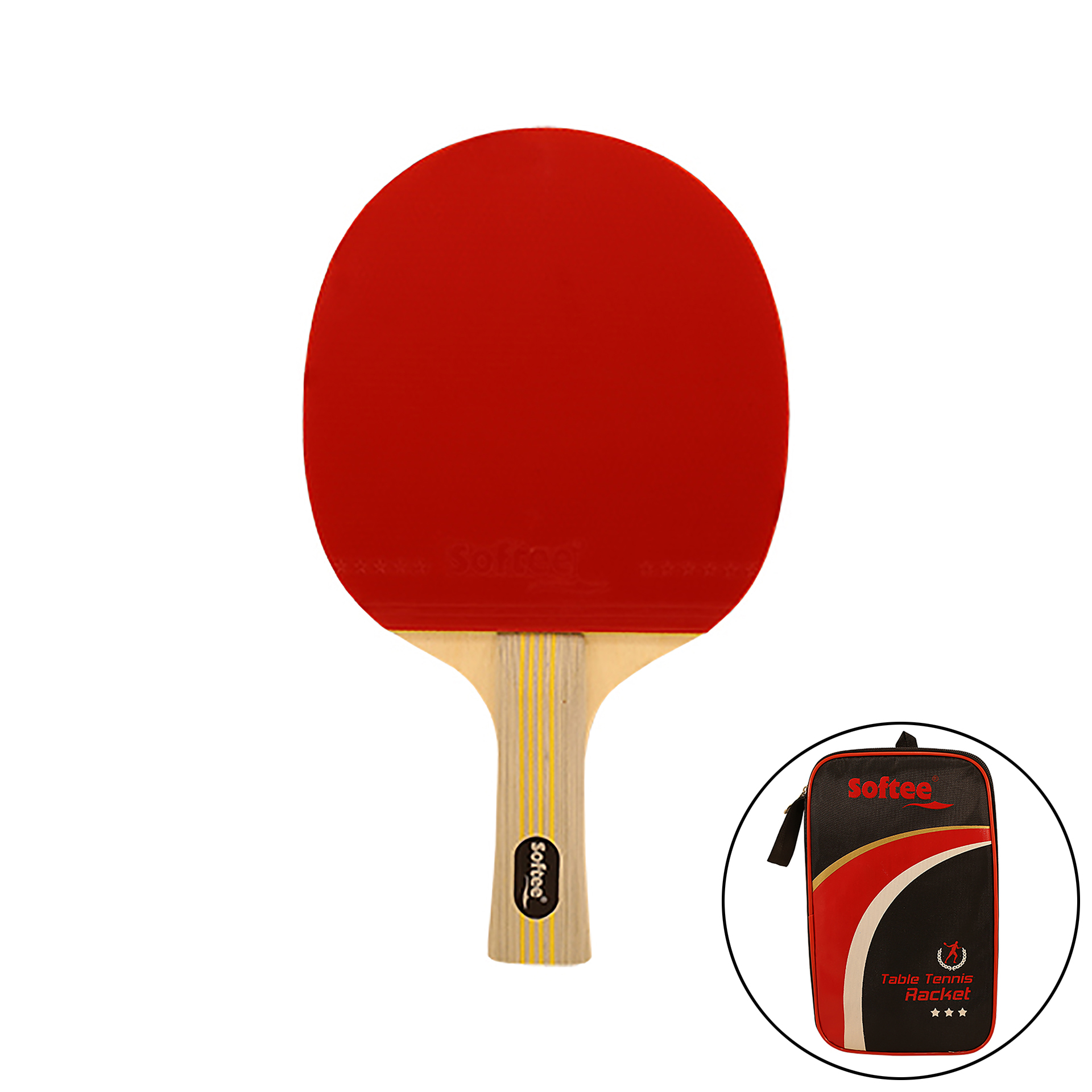 Raqueta Tenis De Mesa Softee 'p900 Pro' - negro-rojo - 