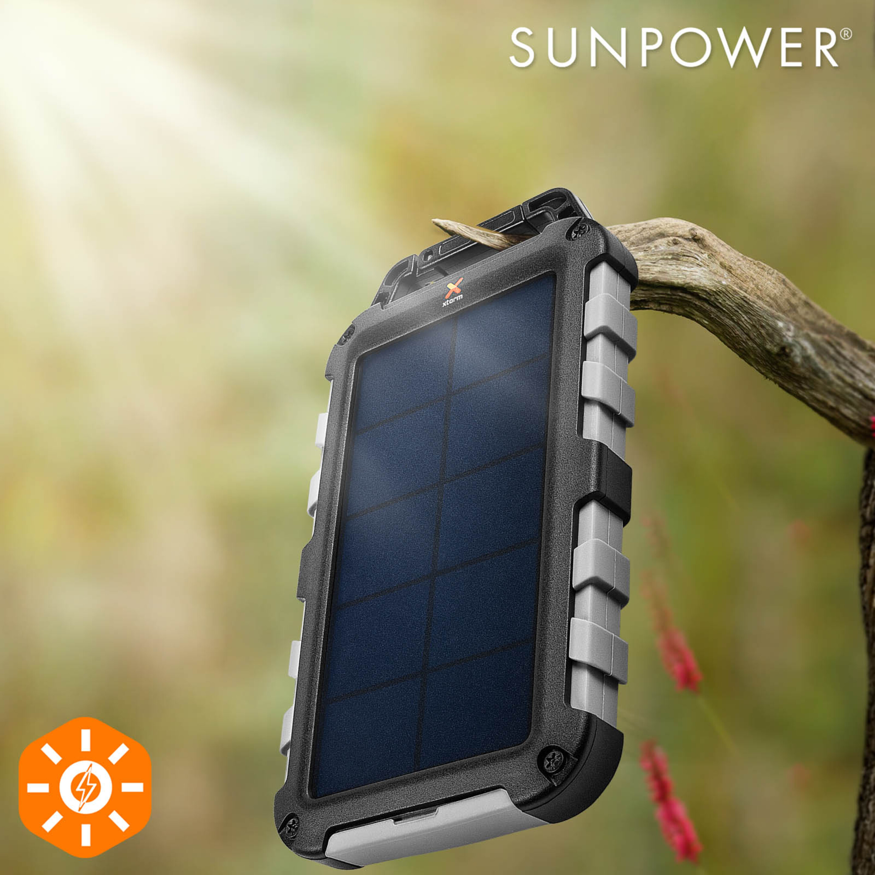 Batería Solar Externa 2x Usb 2.1a 10000mah Ipx4 Resistente Xtorm Robust