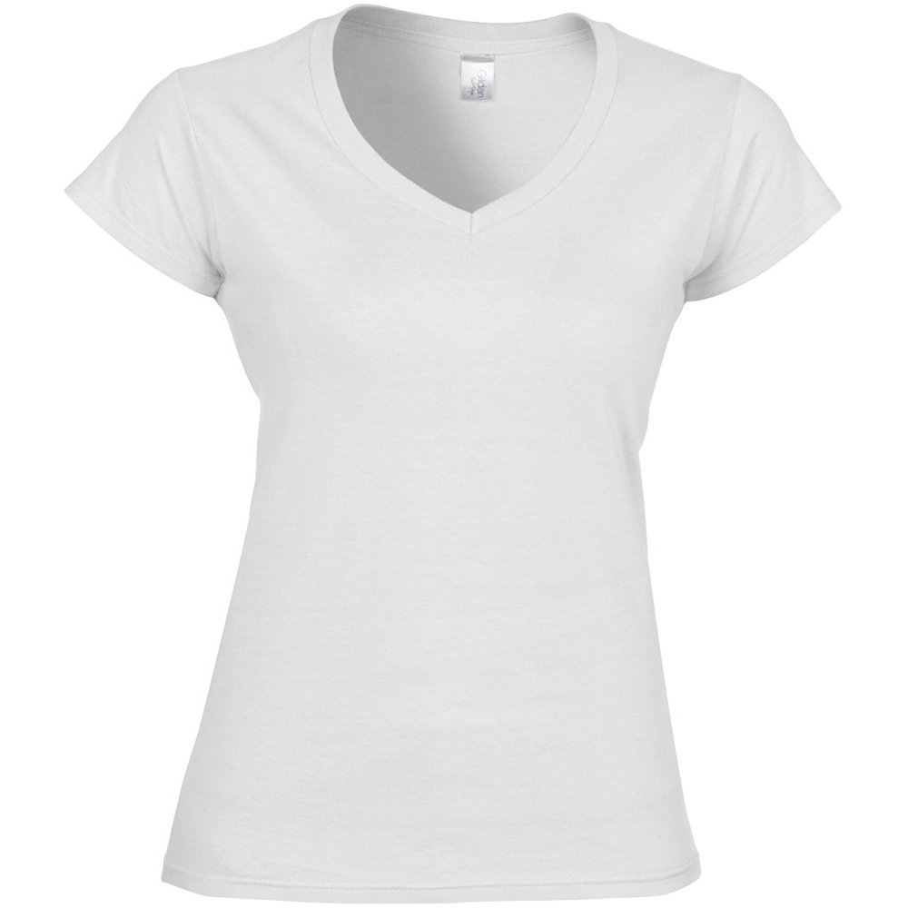 T-shirt Com Decote Em V Gildan - blanco - 