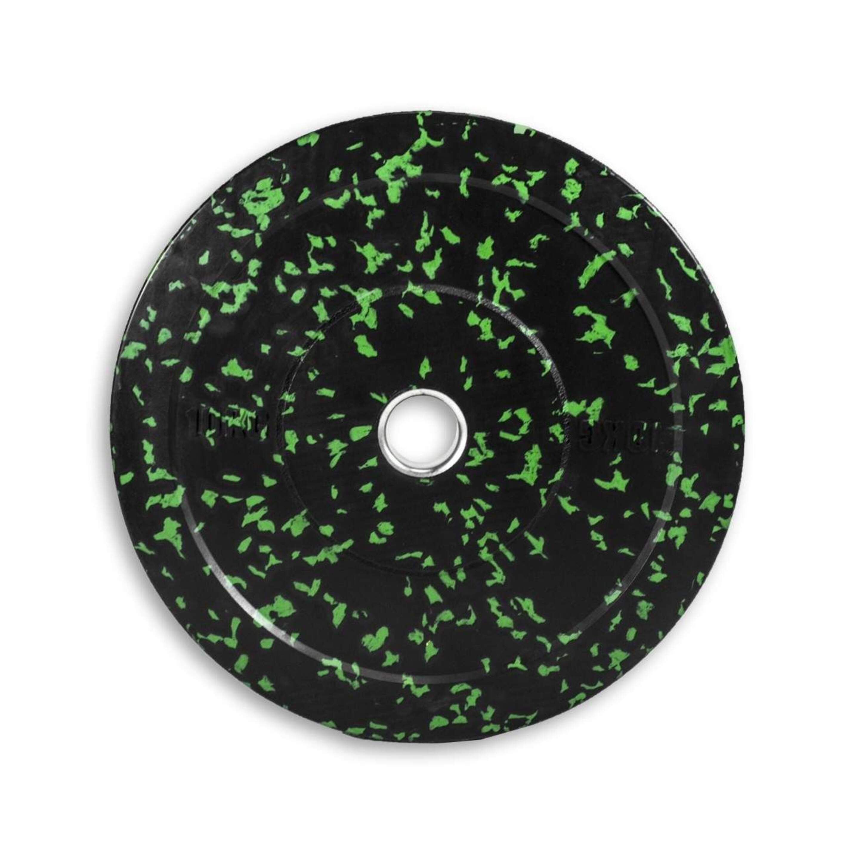 Disco Bumper Goma Halterofilia Kft (10 Kg.) - negro-verde - 