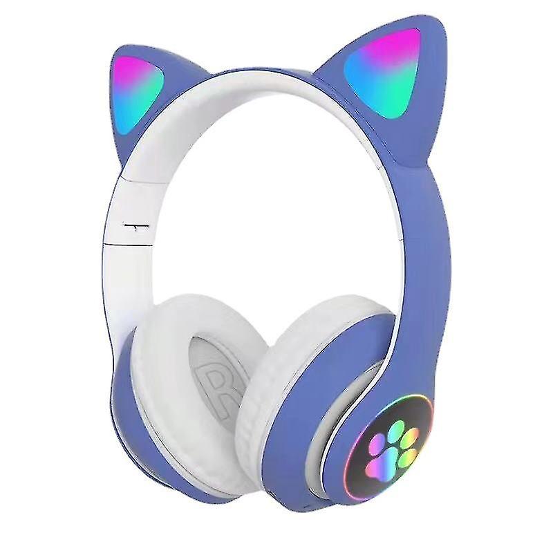 Auriculares Smartek Bluetooth Inalámbricos Oreja De Gato Con Luz Led - morado - 
