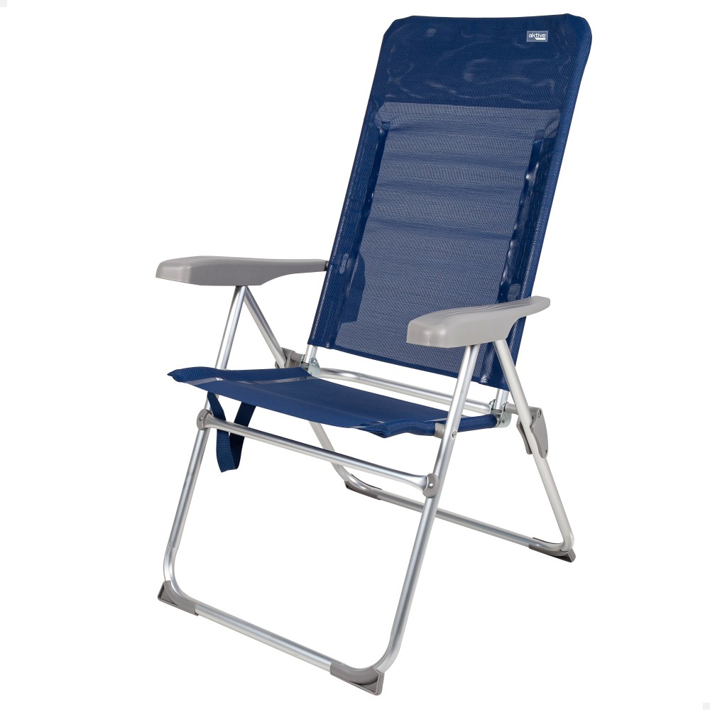 Cadeira De Praia Alta Multiposições Dobrável Slim Aktive - azul - 