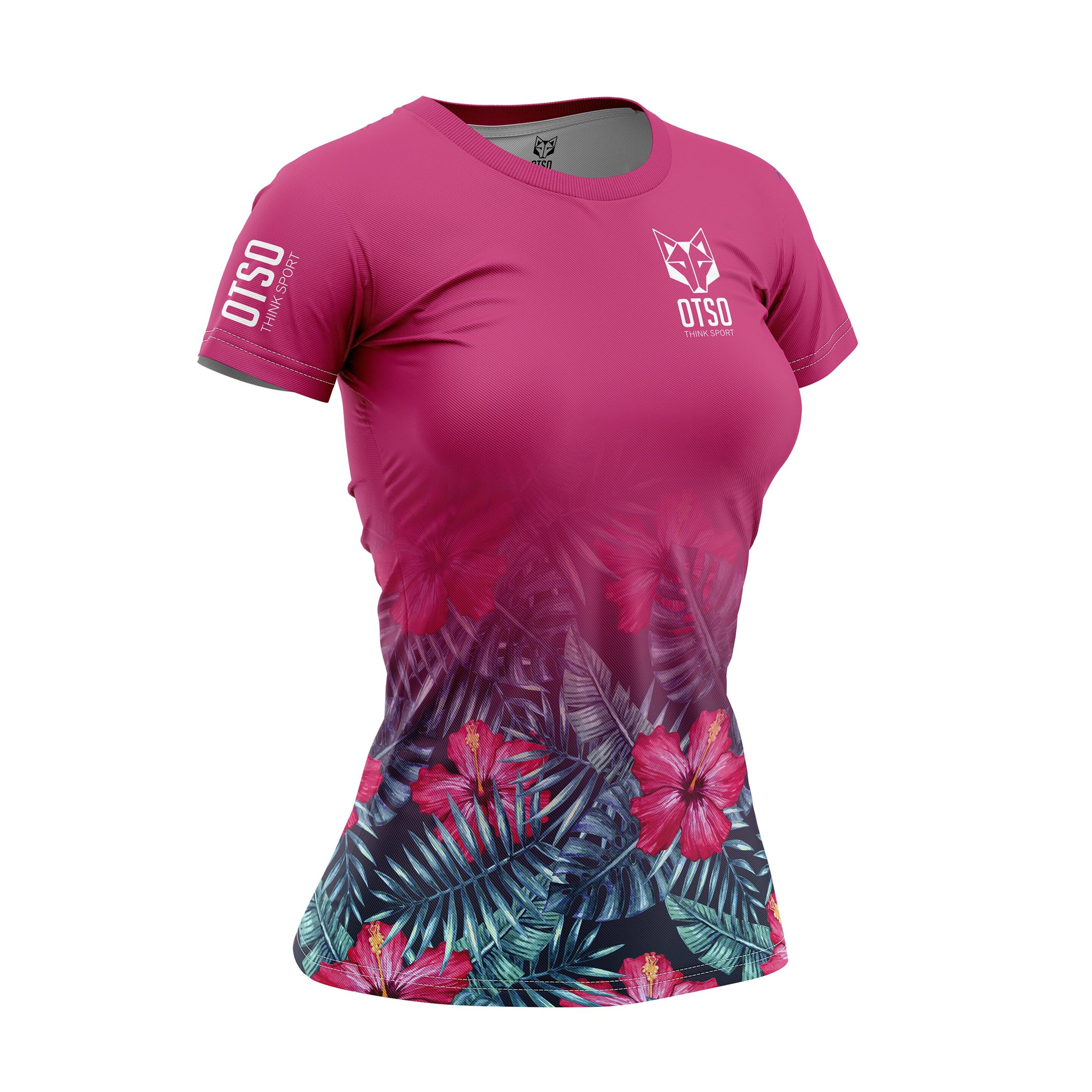 T-shirt Tropical Para Mulher M/curto Otso - rosa - 