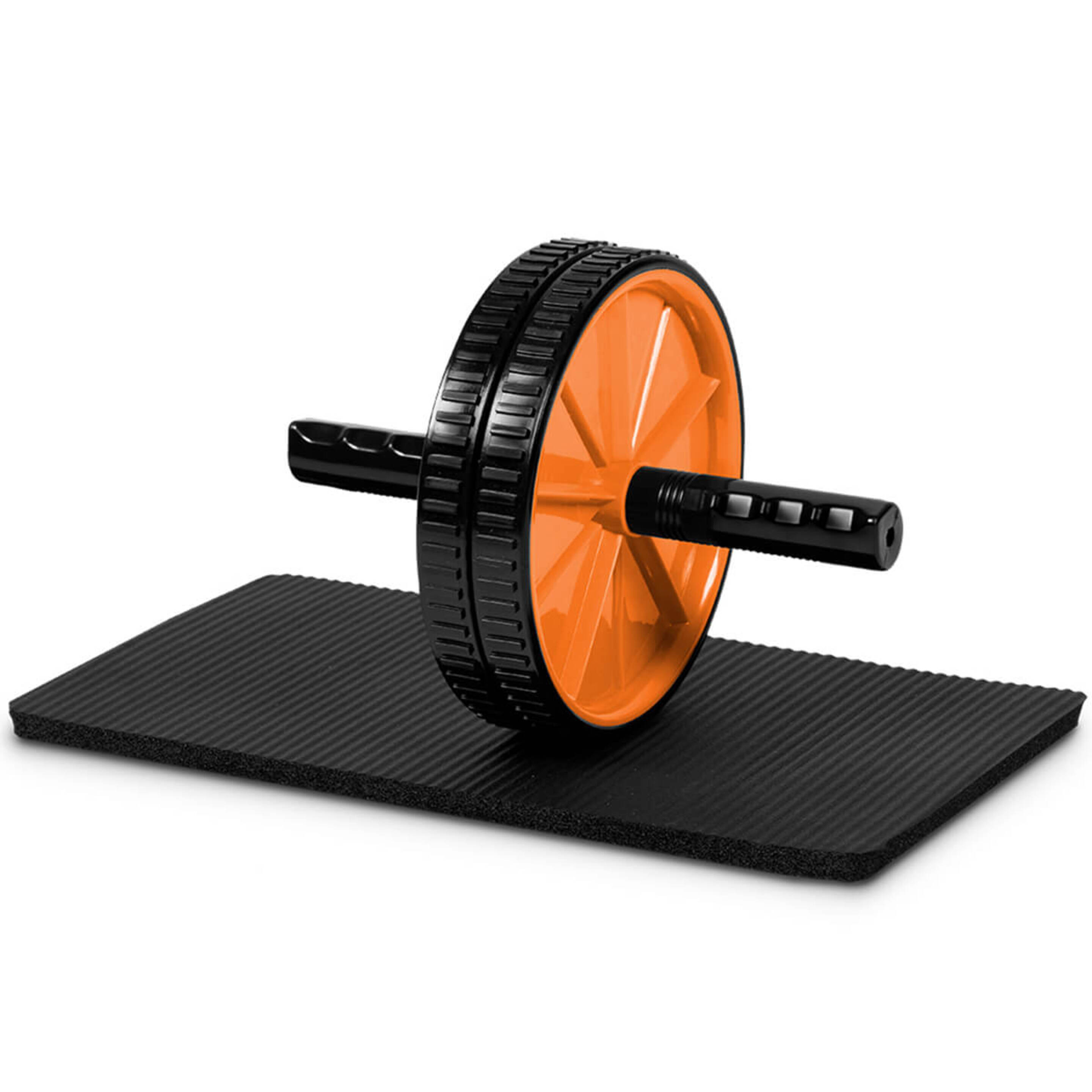 Conjunto Rolo Abdominal E Tapete 2 Nível Ergonómico Fitness Gridinlux - negro-naranja - 