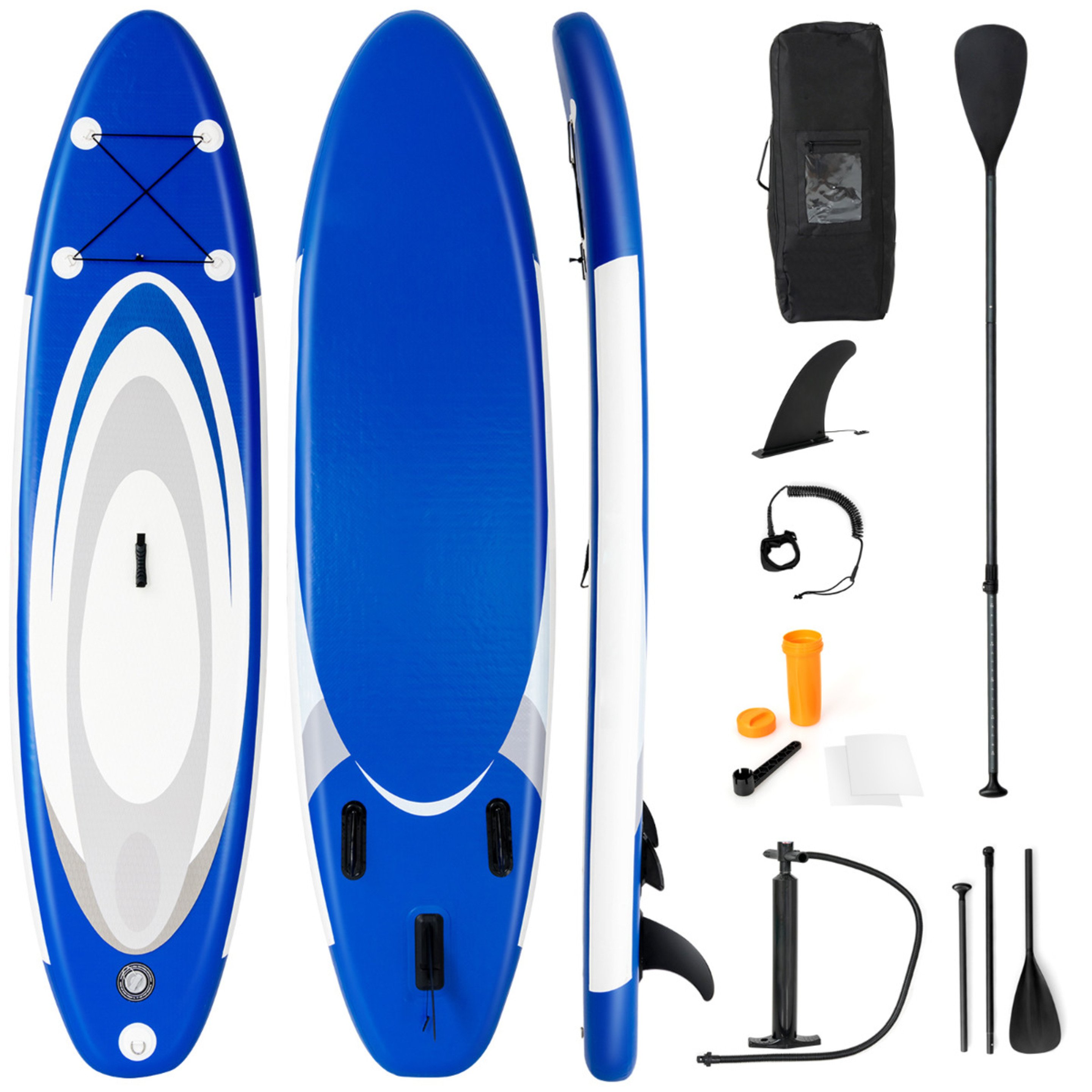 Costway Tabla De Paddle Inflable Tabla Surf De Sup Portátil - azul-blanco - 