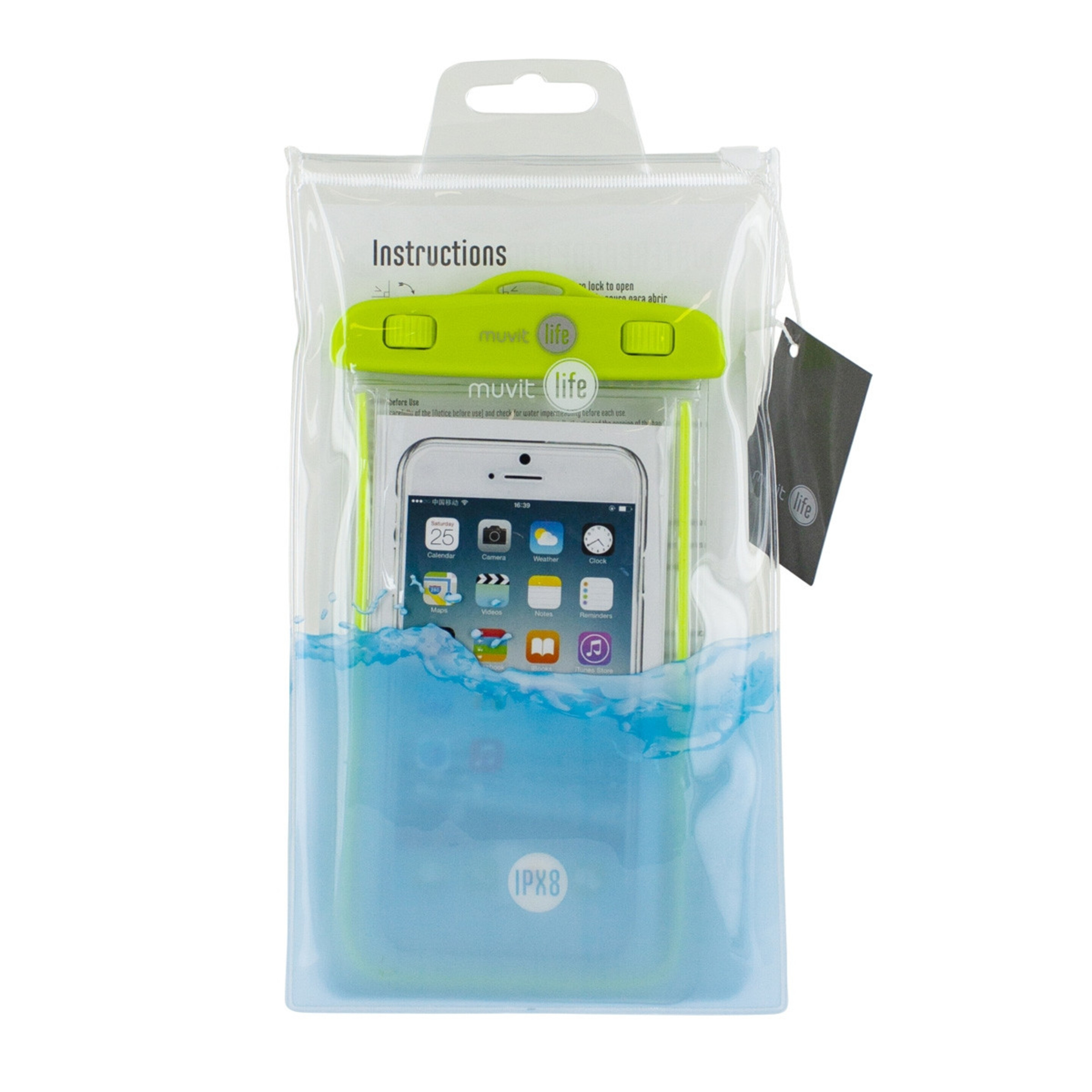 Muvit Life Funda Acuática Universal Ipx8 Hasta 6,2" Verde Transparente