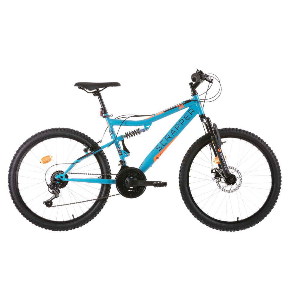 Bicicleta Montaña Doble Suspensión Scrapper 24” Para Niños De 8 A 12 Años - azul - 