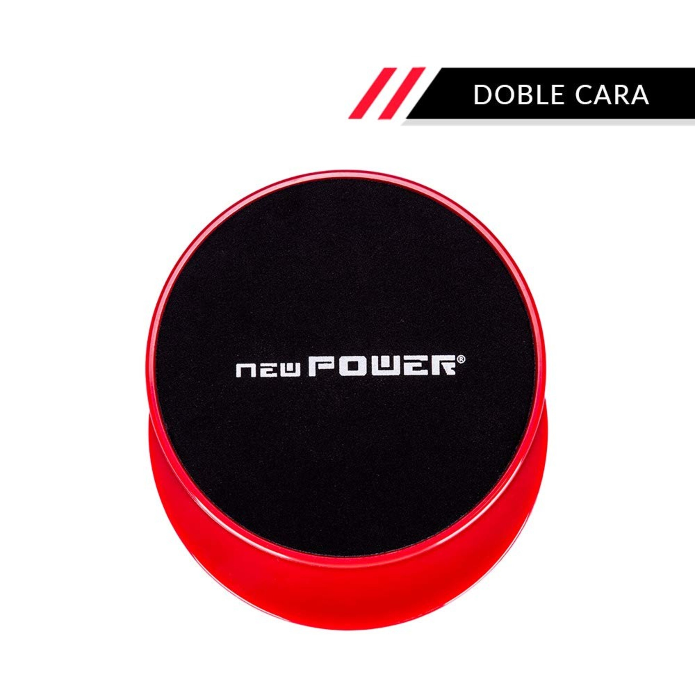 Newpower-discos Deslizantes Fitness Con Doble Cara(ø18cm) Para Mejorar Coordinación Y Equilibrio. - Negro/Rojo  MKP