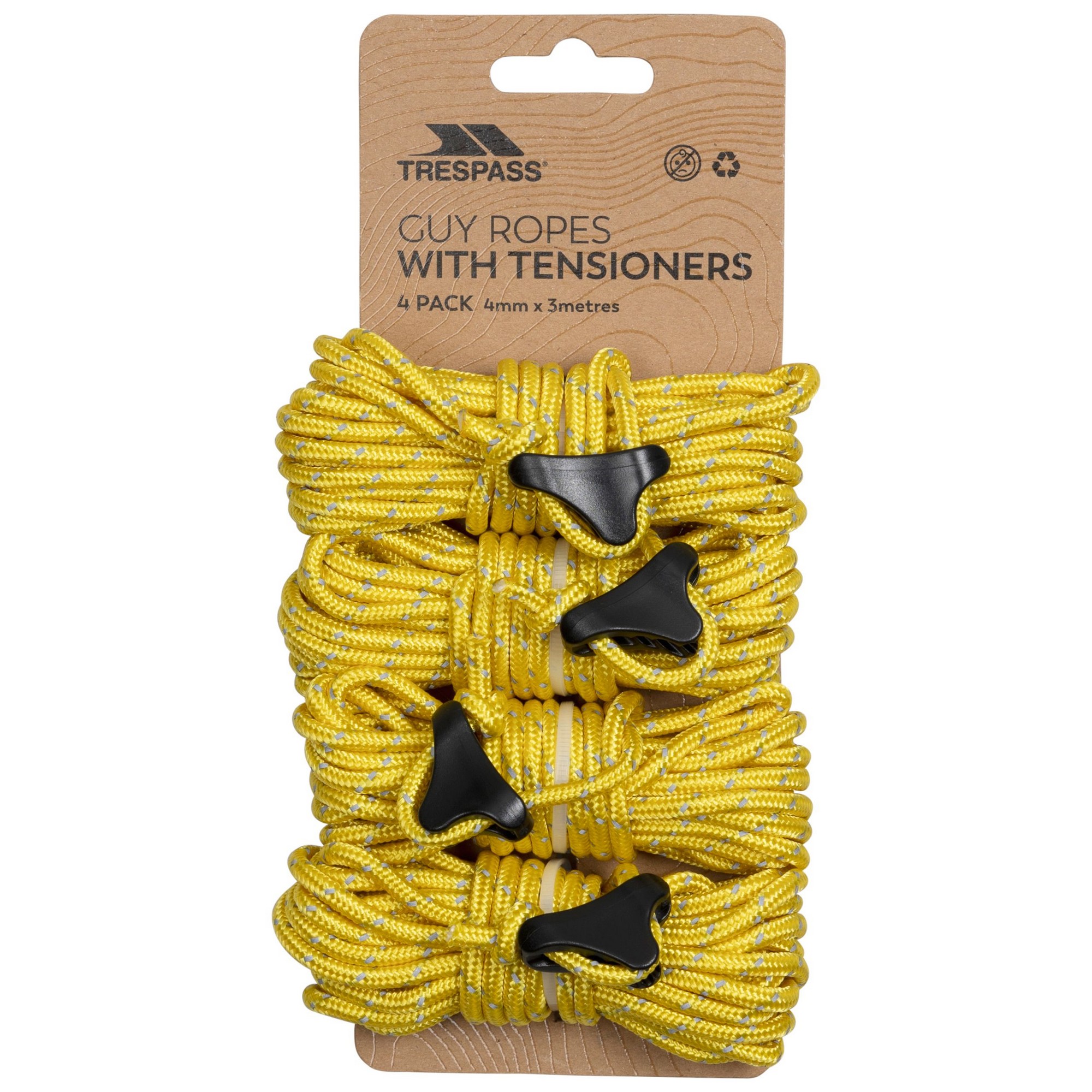 Cuerdas Y Tensores Packs De 4 Trespass Garrow - amarillo - 