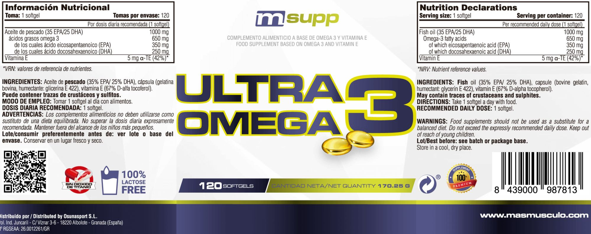 Ultra Omega 3 - 120 Softgels De Mm Supplements  MKP