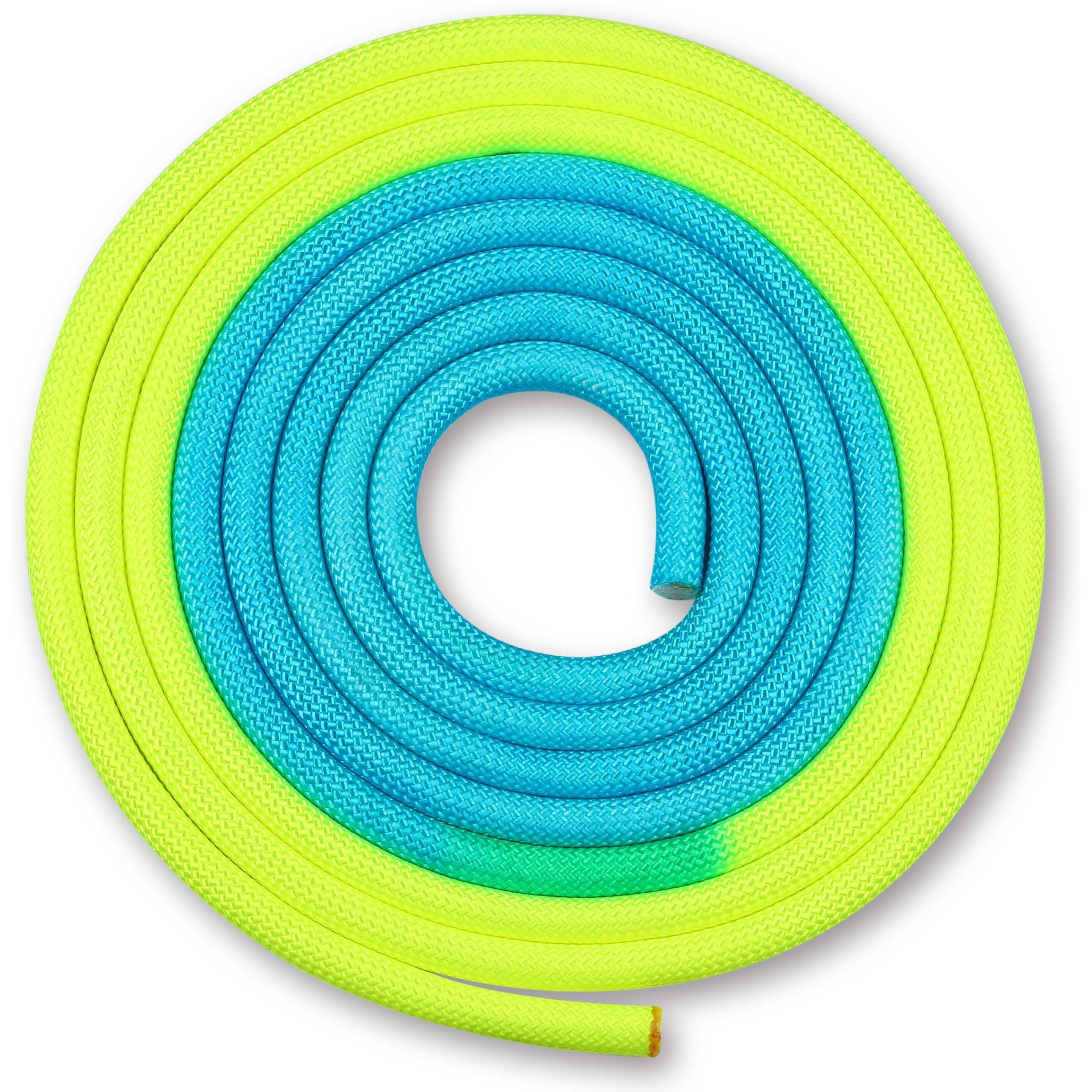 Cuerda Para Gimnasia Rítmica Ponderada 165g Indigo Bicolor 3 M - amarillo-azul - 