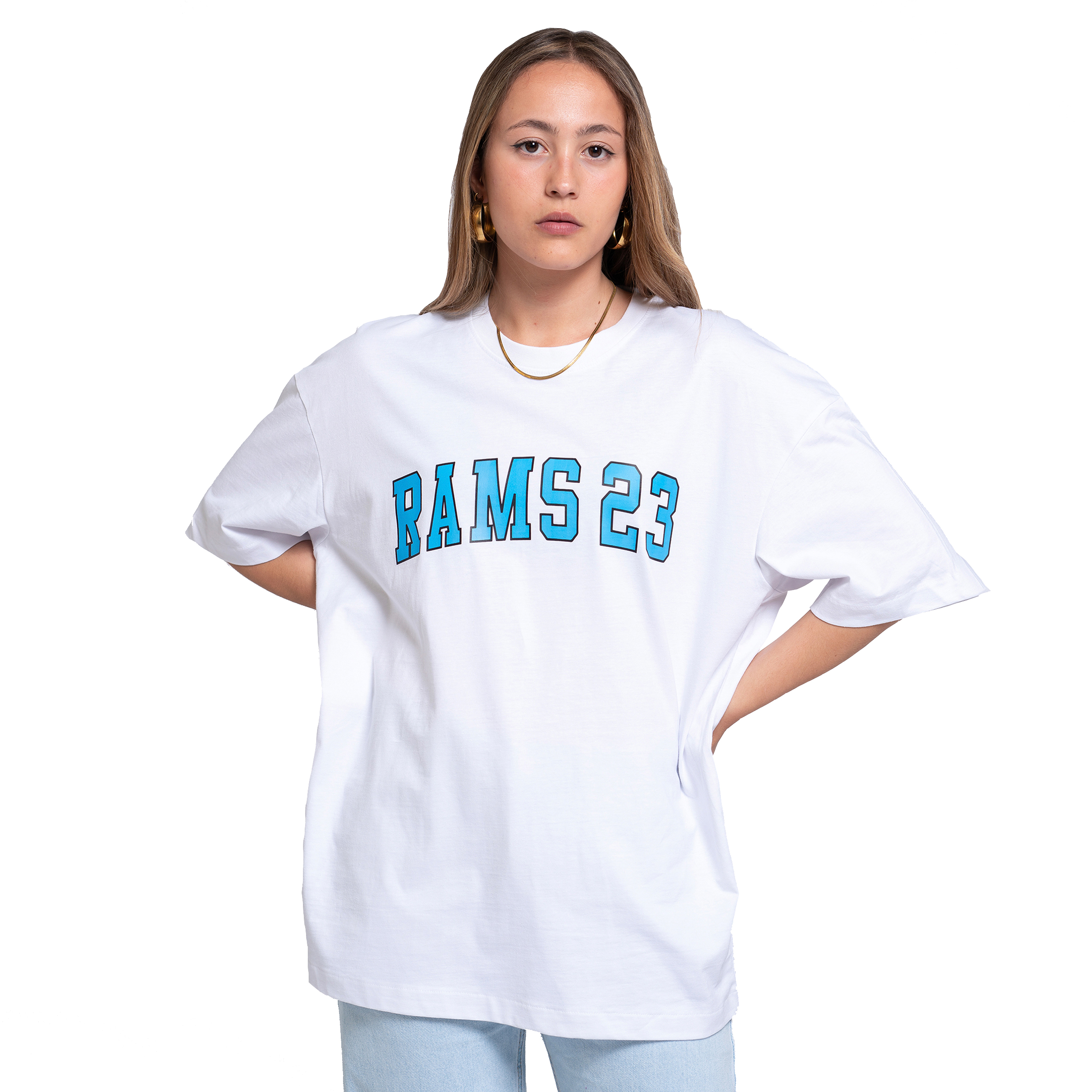 Camiseta Oversize Rams 23 University White - azul - 