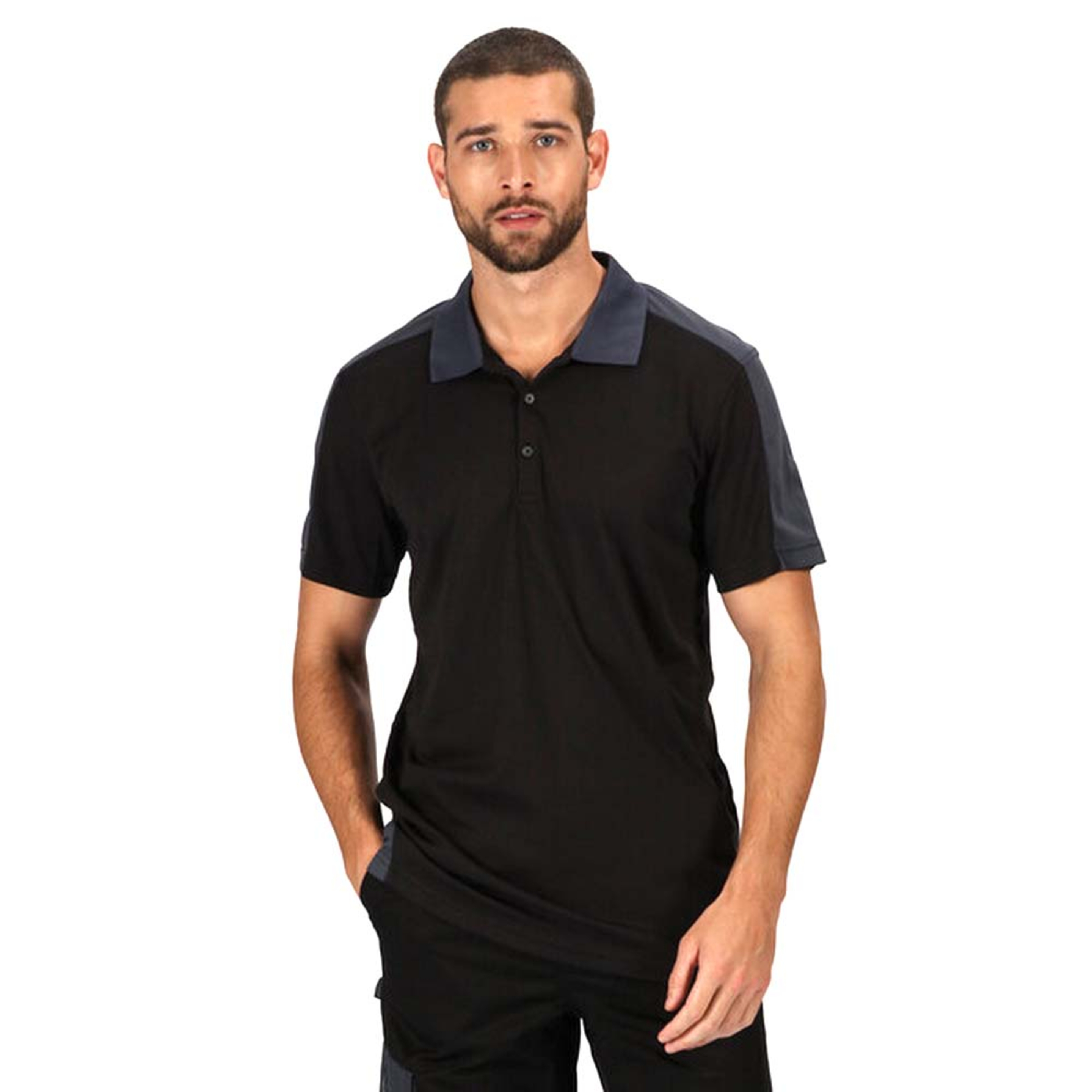 Polo Coolweave En Contraste Para Hombre Regatta (Negro)