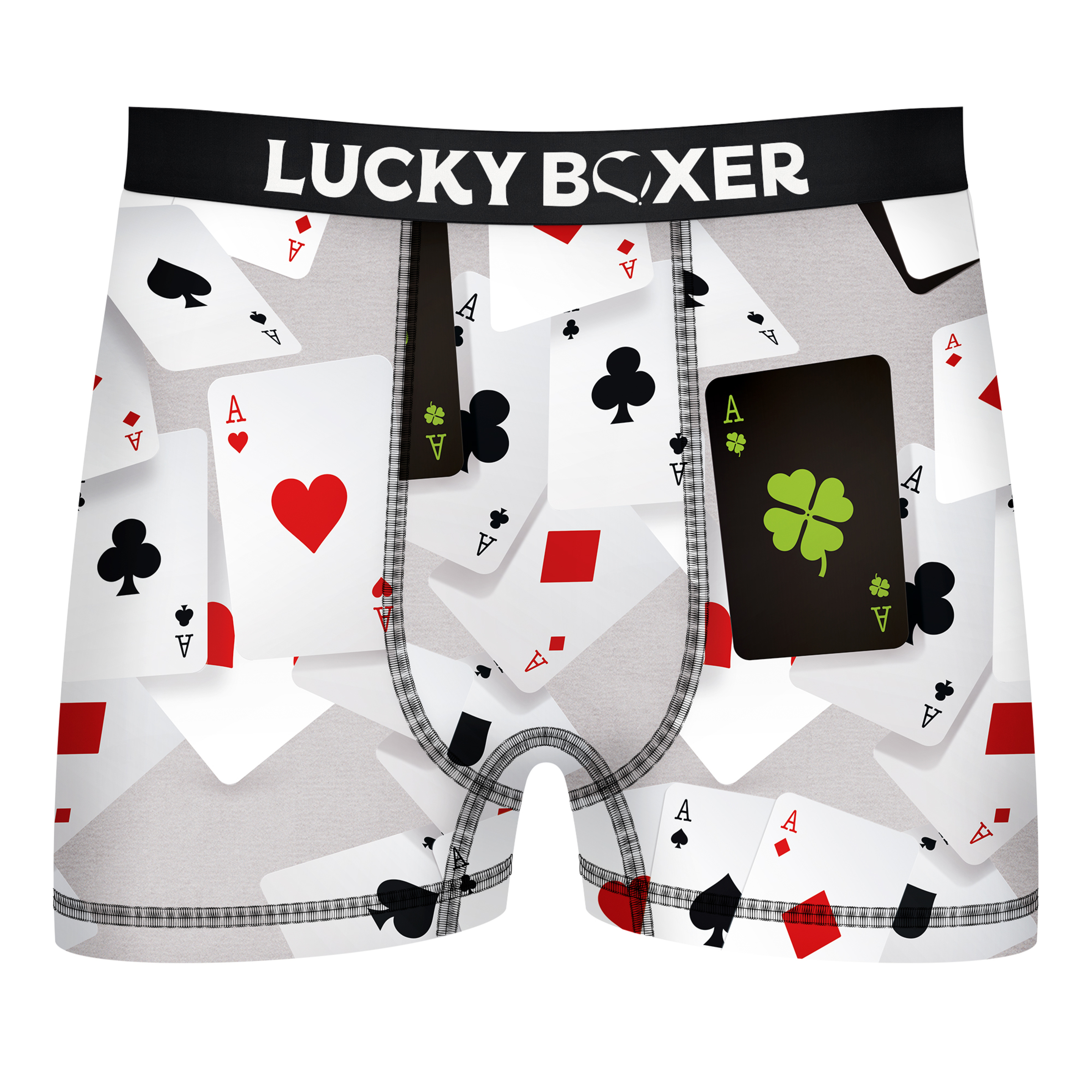 Cuecas Lucky Boxer Poker - blanco-negro - 