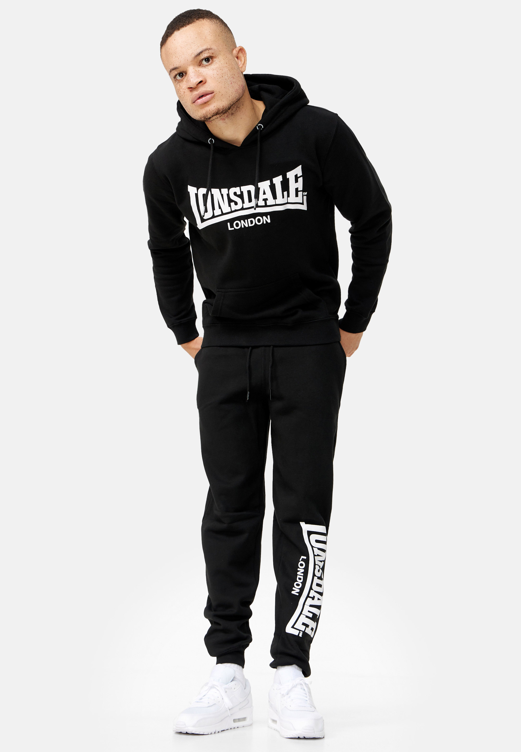 Chándal Con Capucha Slim Fit Cloudy Lonsdale - negro-blanco - 