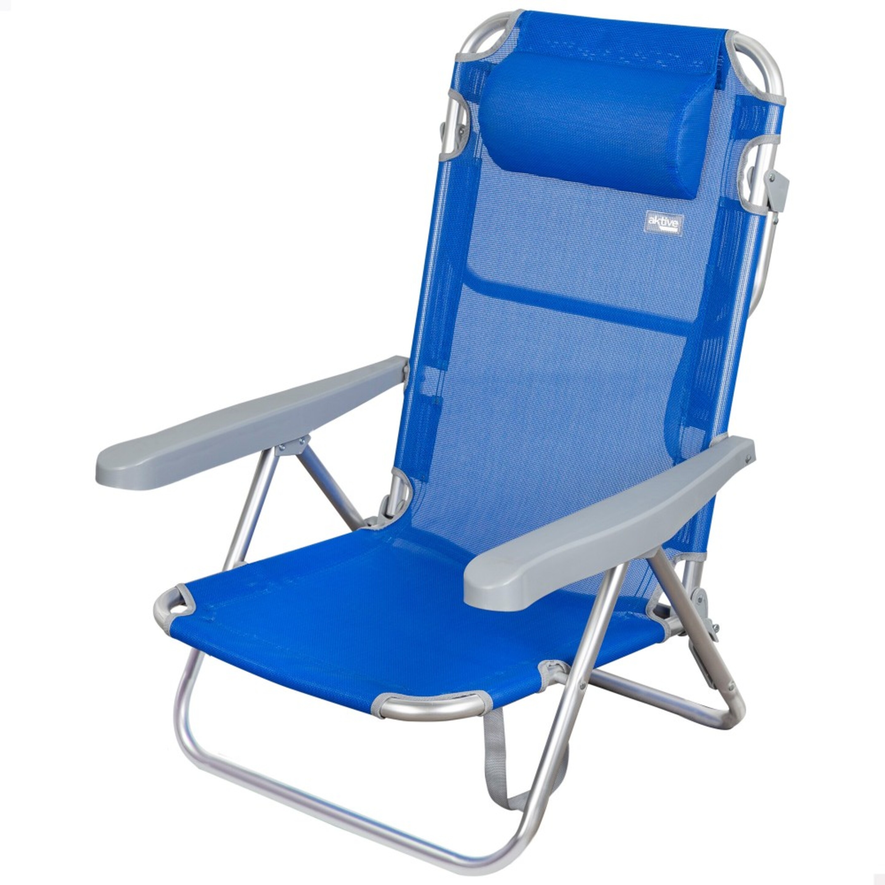 Cadeira De Praia 5 Posições Com Almofada Aktive - azul - 