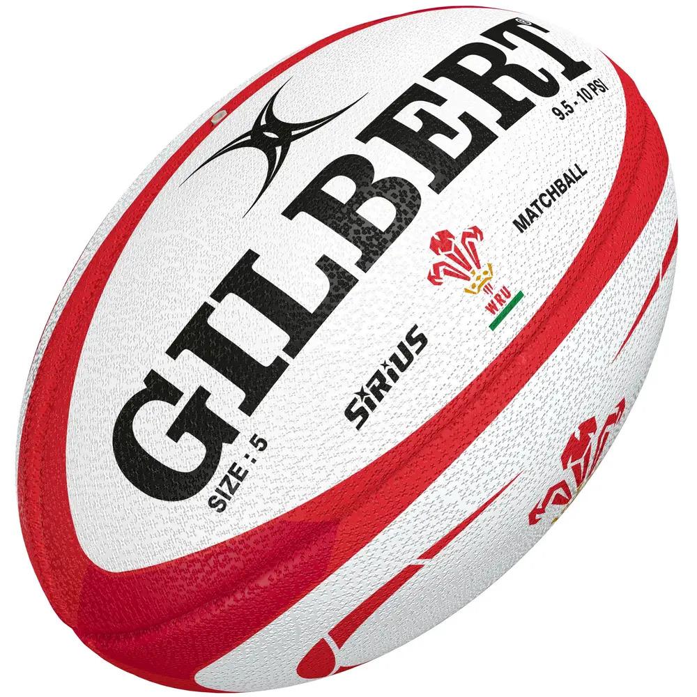 Balón Rugby Gilbert Oficial Sirius Wales - blanco - 