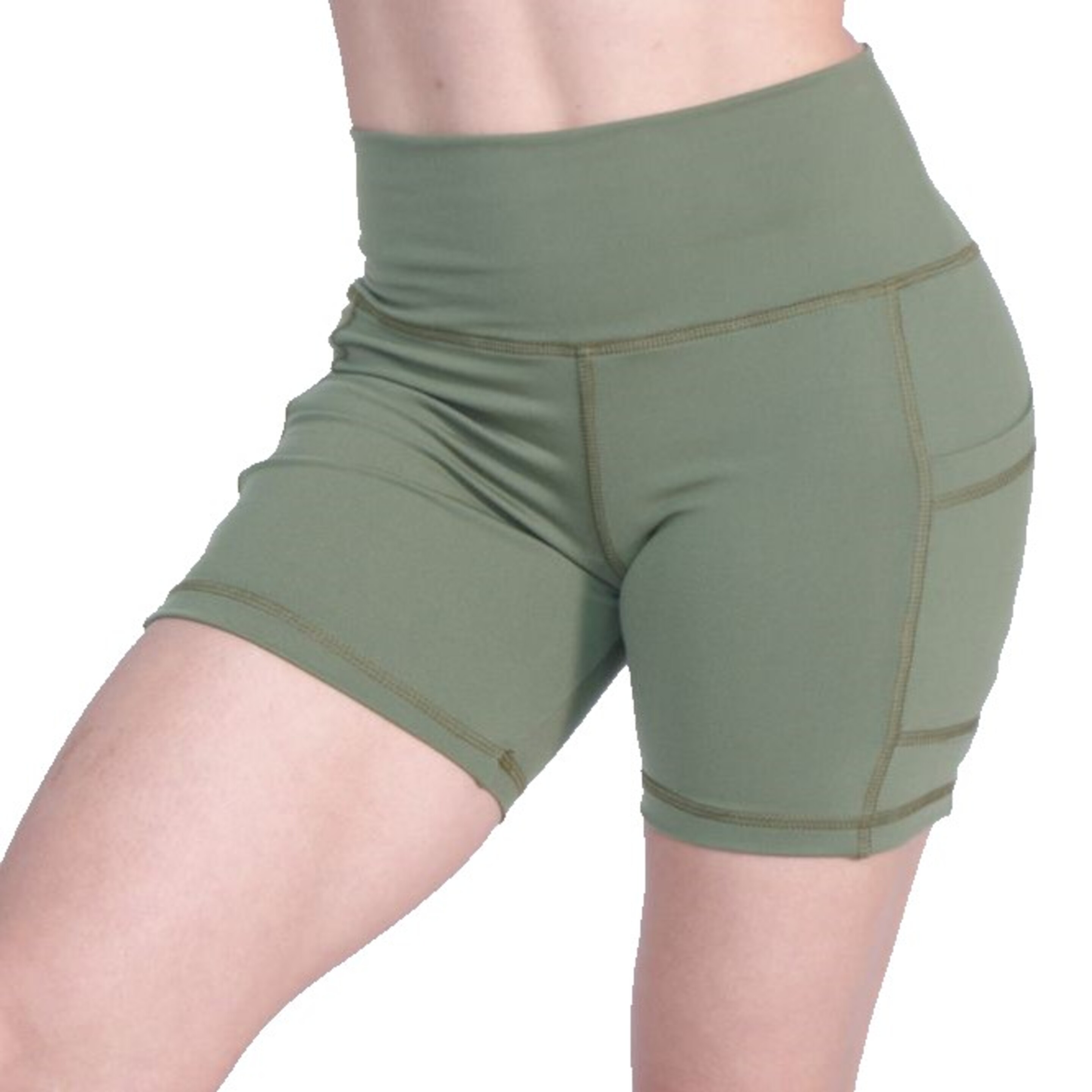 Short Deportivo Mujer Suplex Verde Pocket - verde-militar - 