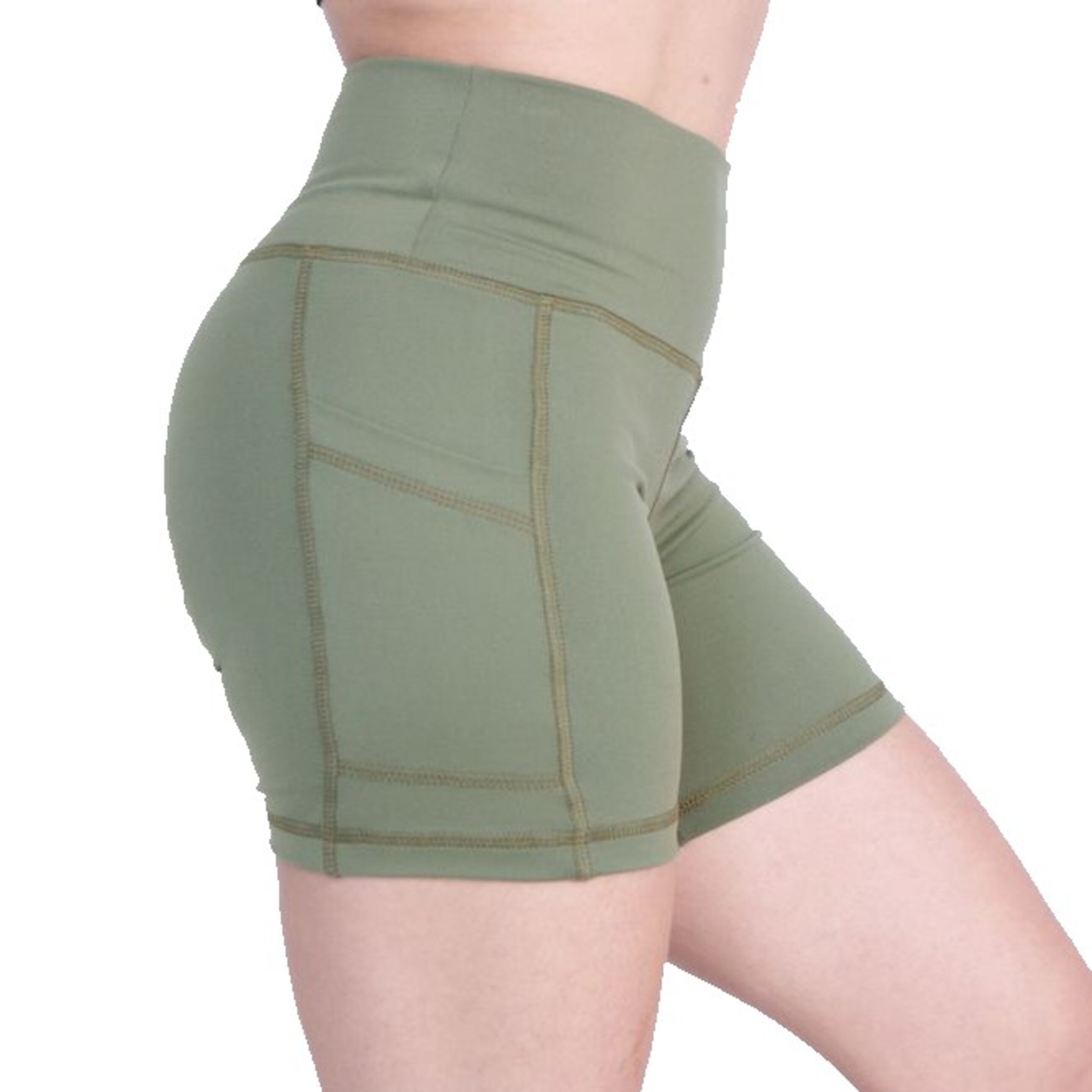 Short Deportivo Mujer Suplex Verde Pocket - verde_militar  MKP