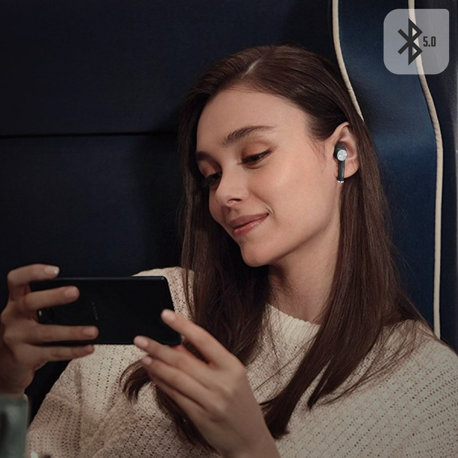 Auriculares Bluetooth Estuche De Carga 4smarts Pebble Series - Negro  MKP