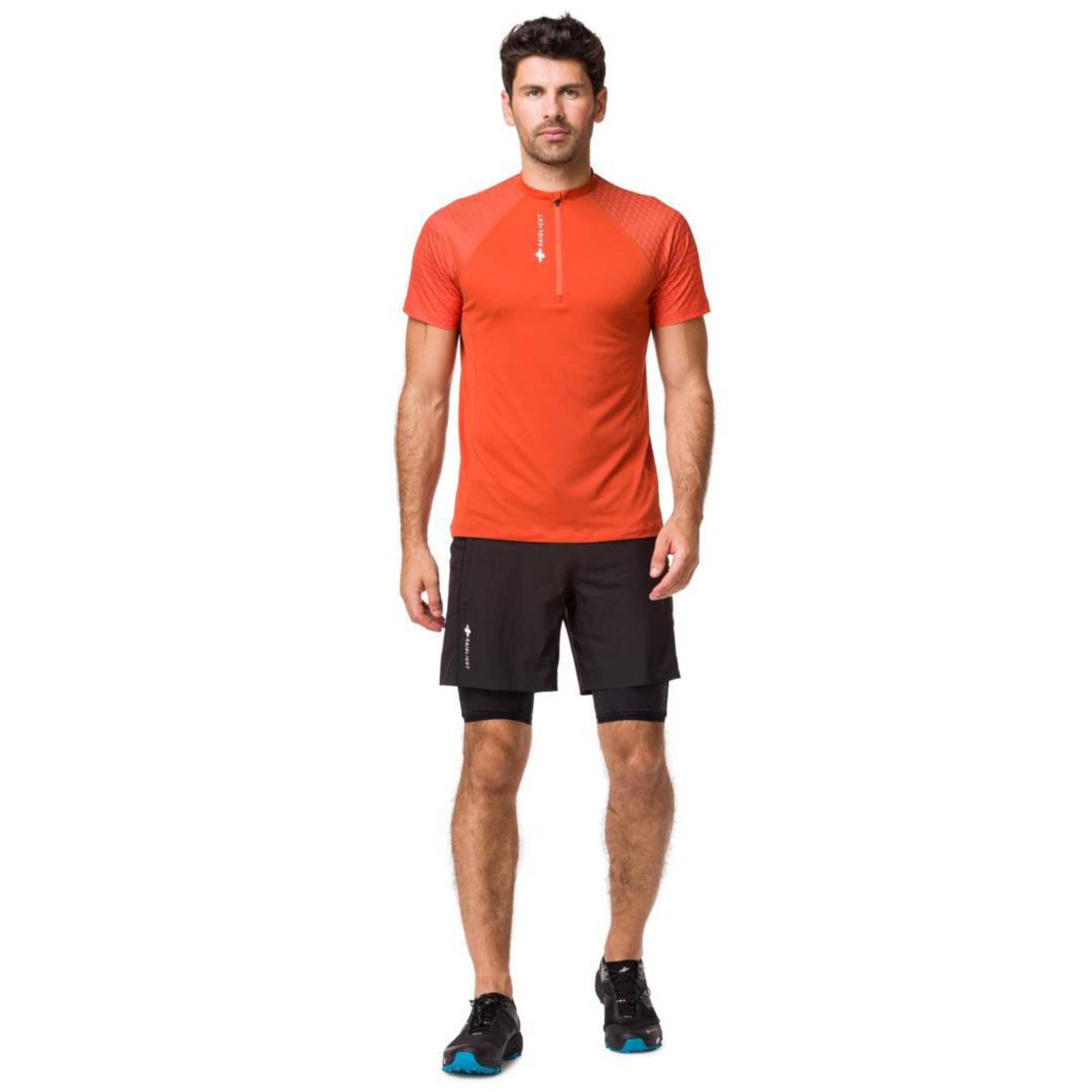 Camiseta Raidlight Activ Run Mid Zip Burnt Orange - Naranja  MKP
