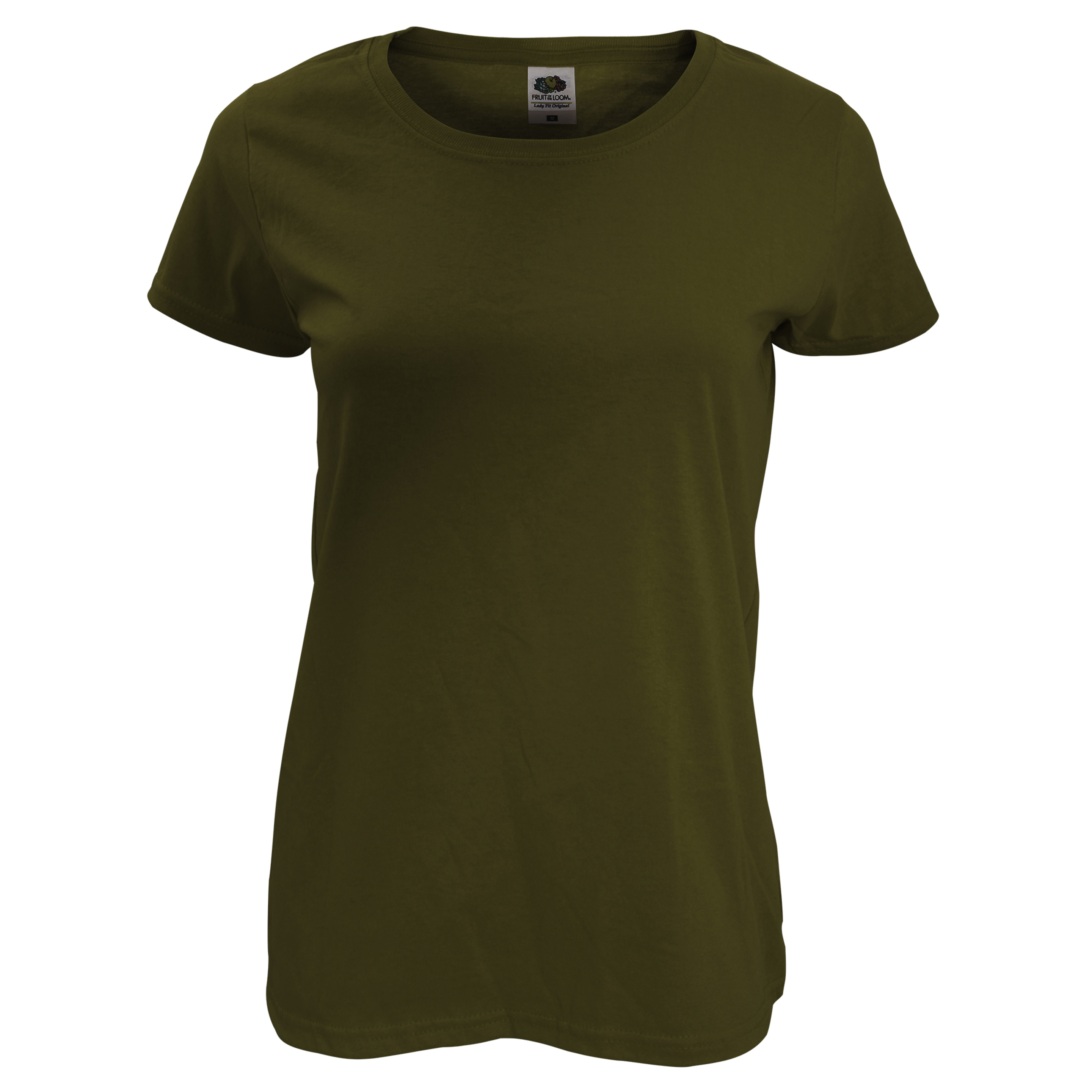Camiseta Ajustada Fruit Of The Loom Ladyfit - verde-oliva - 